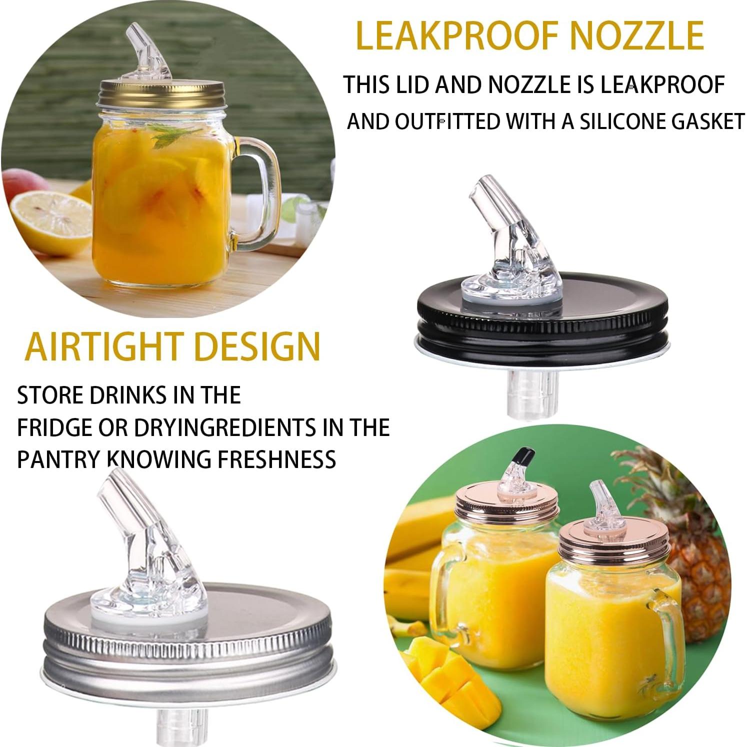 Pico Vertedor para Frascos Mason 70mm - 10 Pack Negro