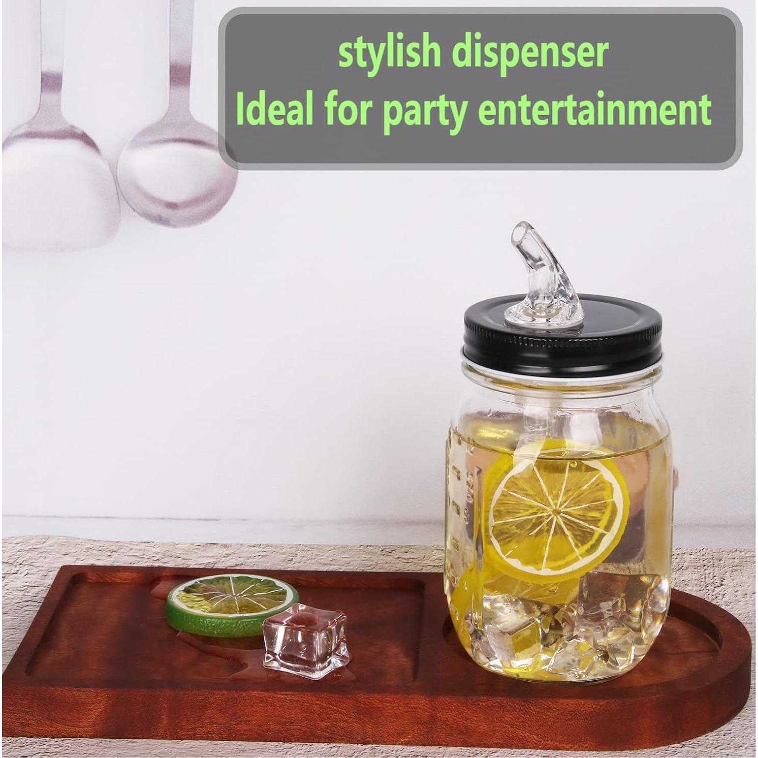 Pico Vertedor para Frascos Mason 70mm - 10 Pack Negro