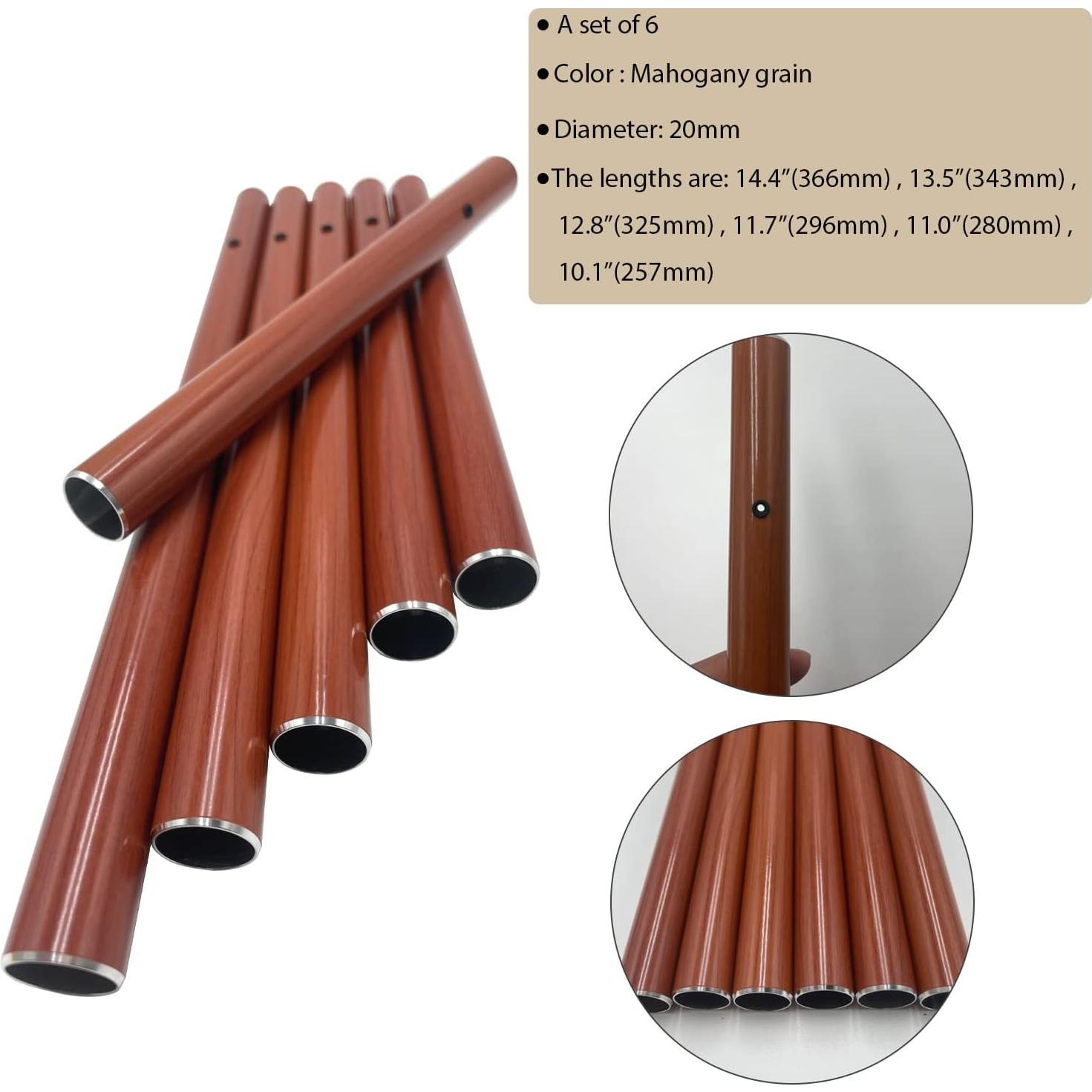 6 Tubos de Campana de Viento Lveofielygi Aluminio 25.5-36.5 cm