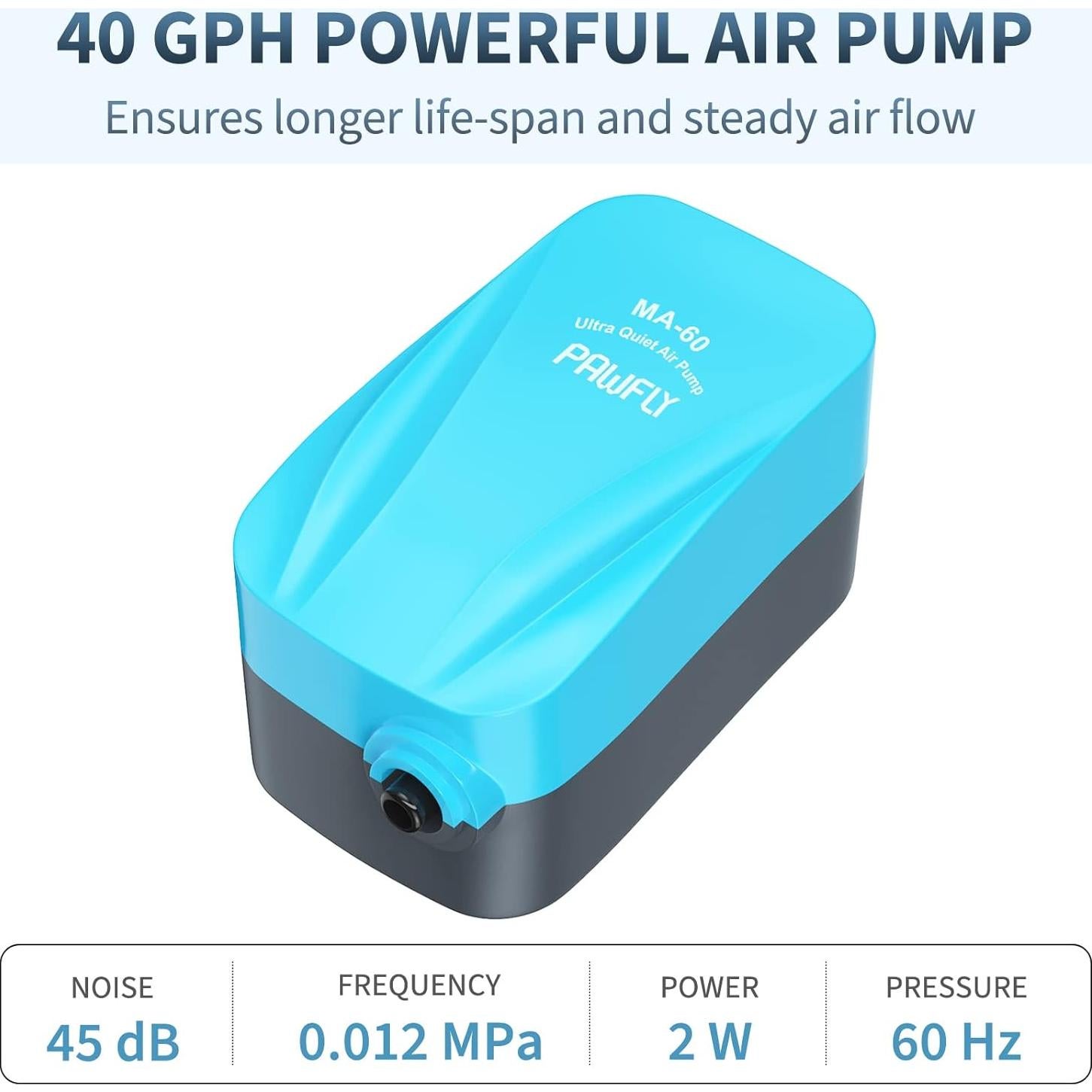 Bomba de Aire Pawfly para Acuario 11.36-37.85L con Filtro