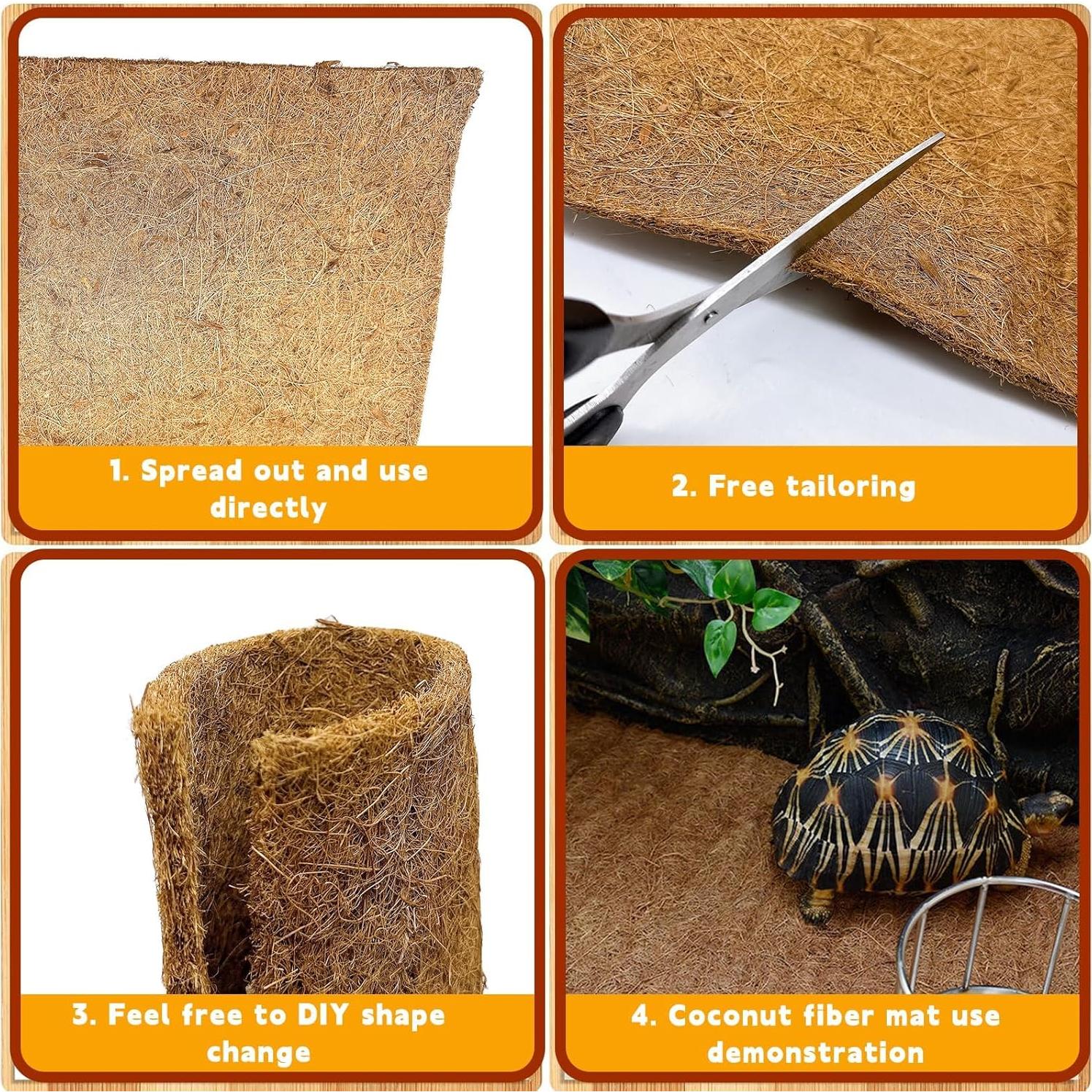 Alfombra para Reptiles Hamiledyi 90x40 cm Fibra de Coco Natural