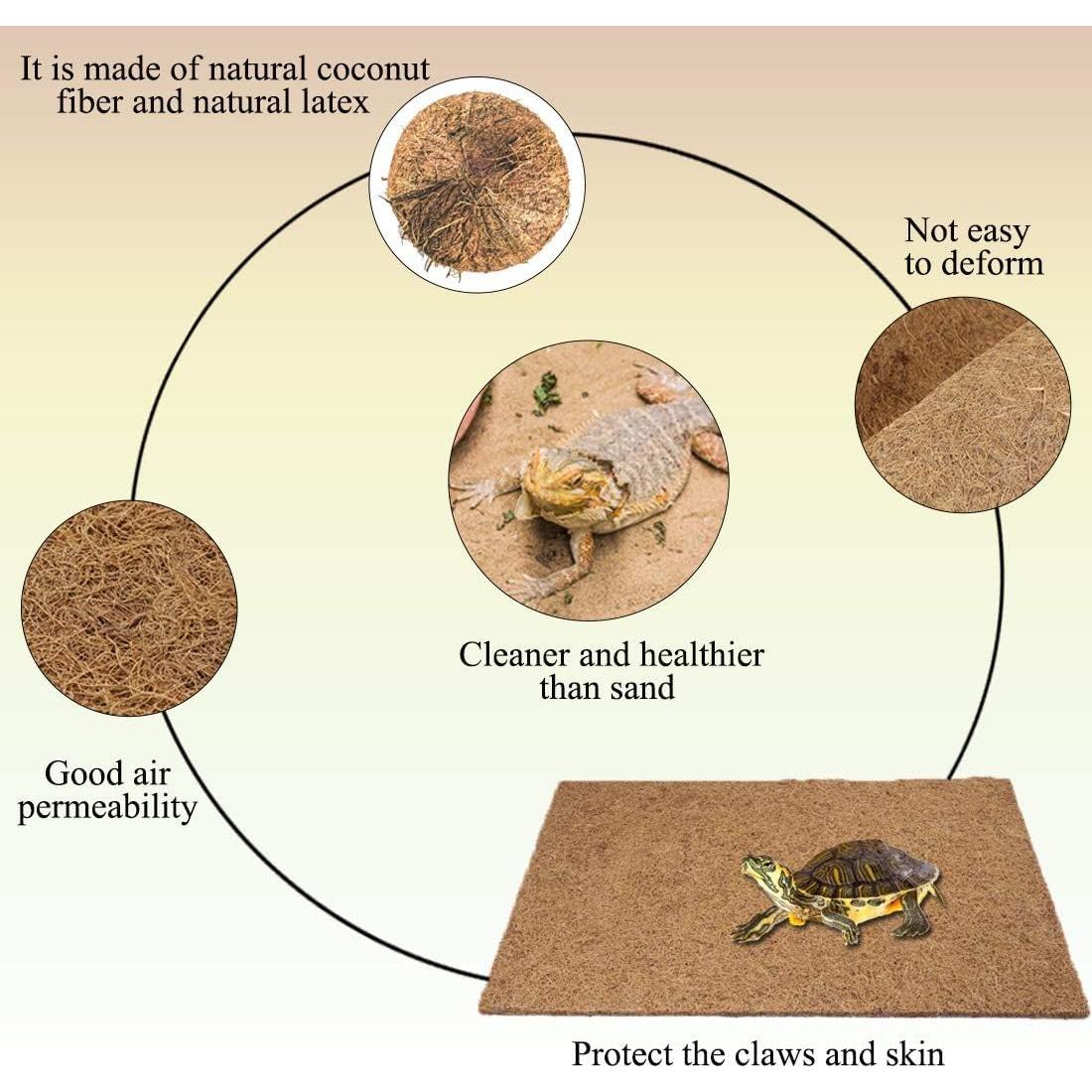 Alfombra para Reptiles Hamiledyi 90x40 cm Fibra de Coco Natural