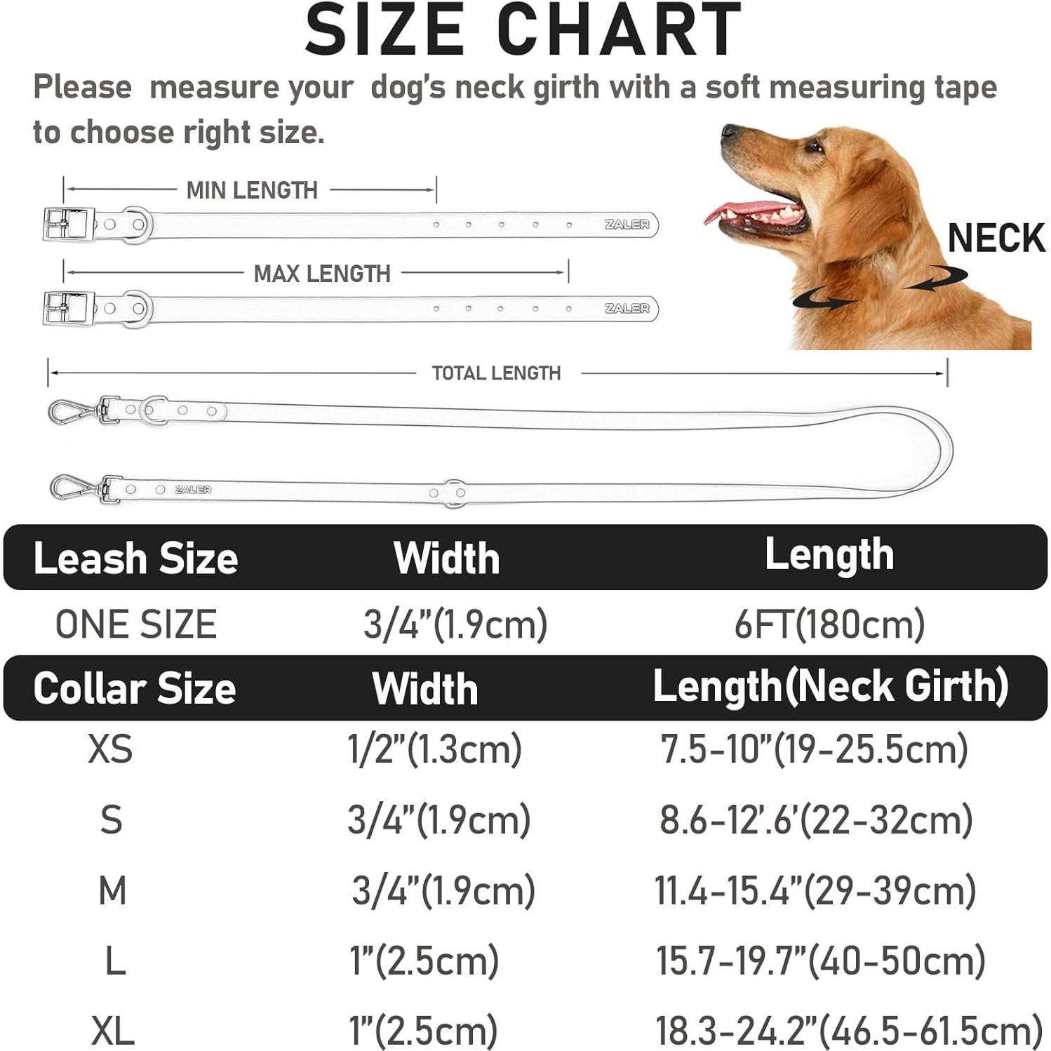 Conjunto Collar y Correa para Perros ZALER, Ajustable e Impermeable