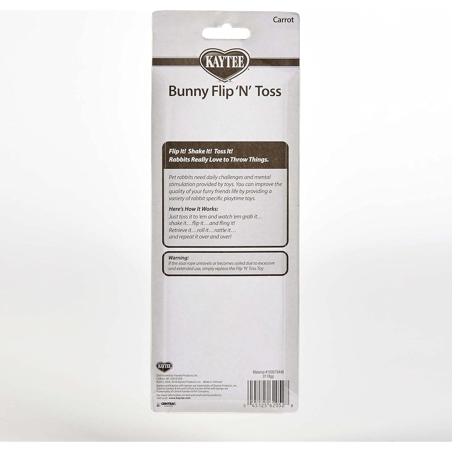 Juguete Zanahoria Kaytee Flip-N-Toss para Conejos 15.24 cm