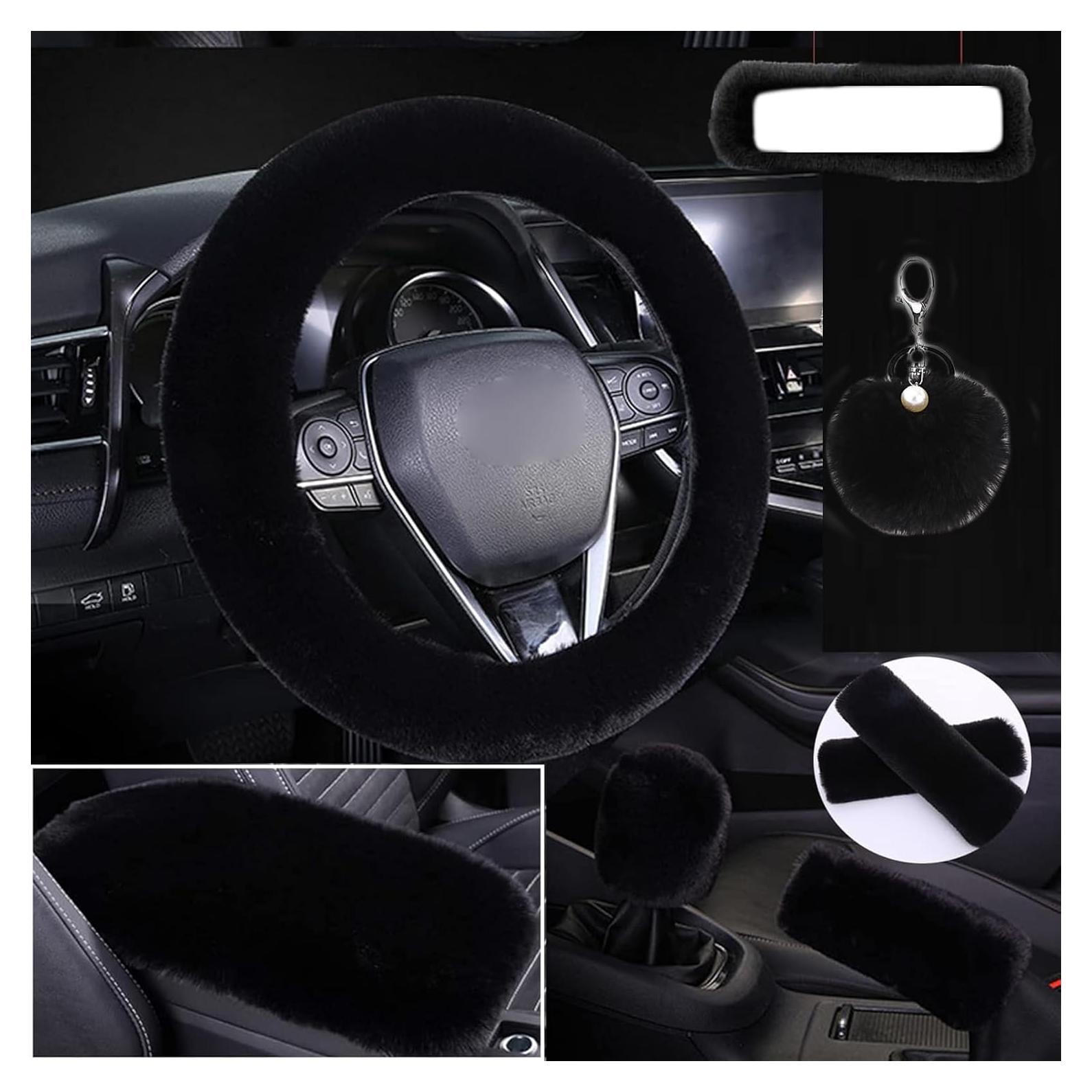 Conjunto de Fundas de Volante Esponjosas STEVE YIWU 15" Negro