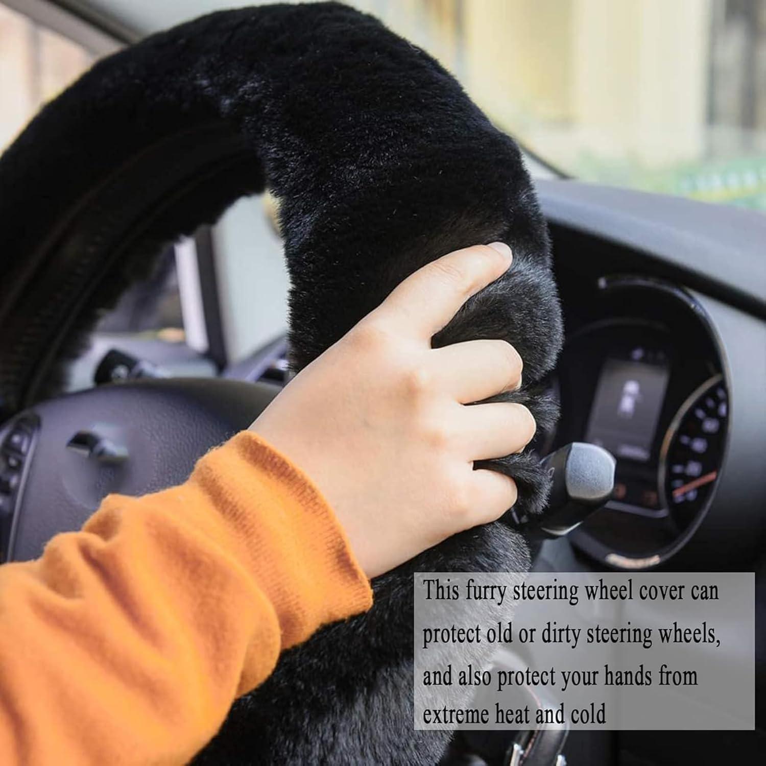 Conjunto de Fundas de Volante Esponjosas STEVE YIWU 15" Negro