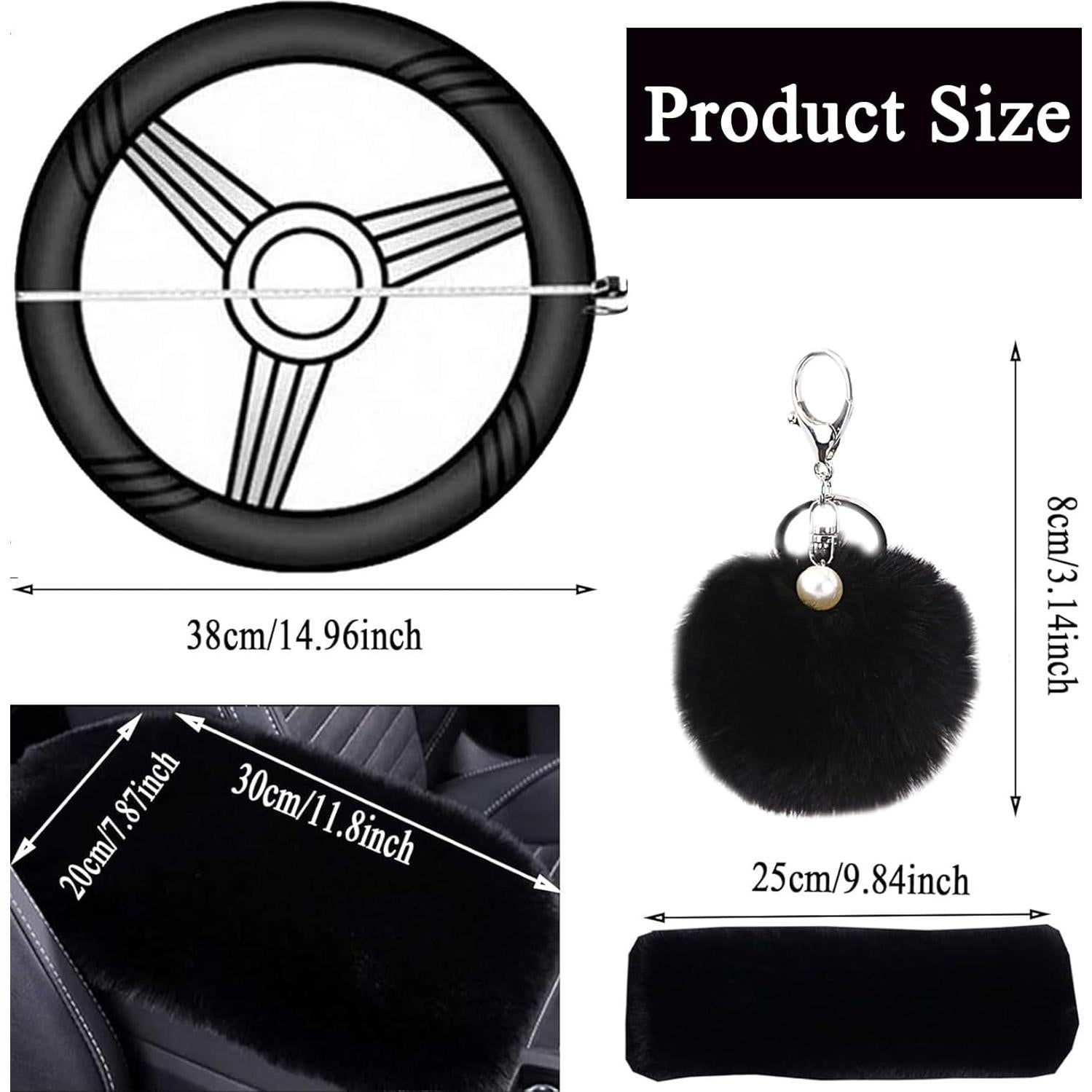 Conjunto de Fundas de Volante Esponjosas STEVE YIWU 15" Negro