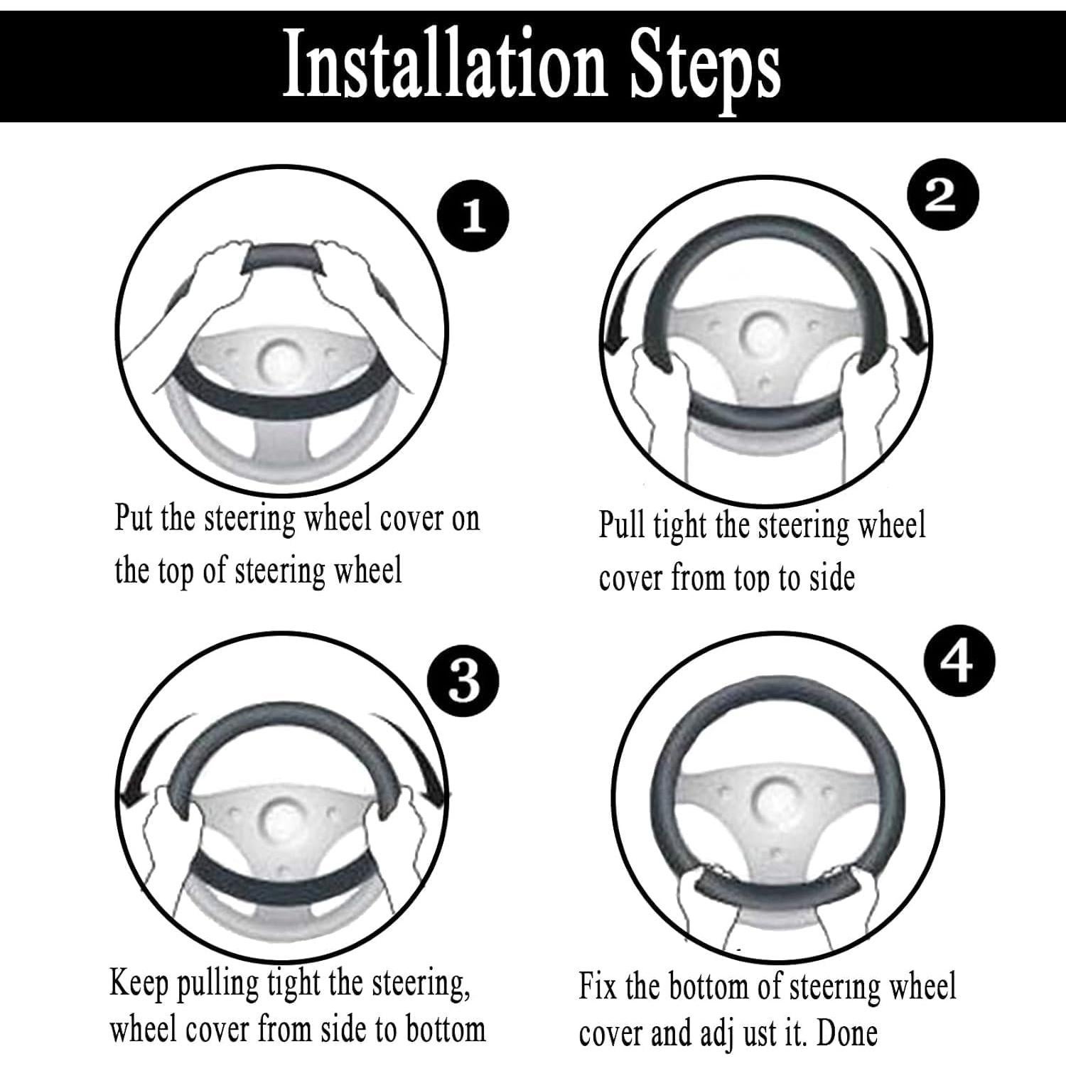 Conjunto de Fundas de Volante Esponjosas STEVE YIWU 15" Negro