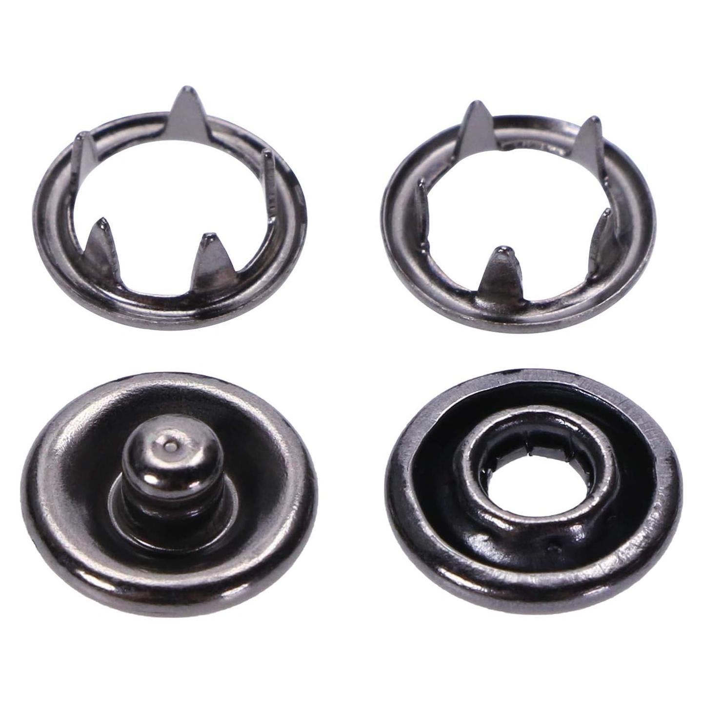 Kit de Botones a Presión Metal ONLYKXY 200 Piezas 9.5mm Negro