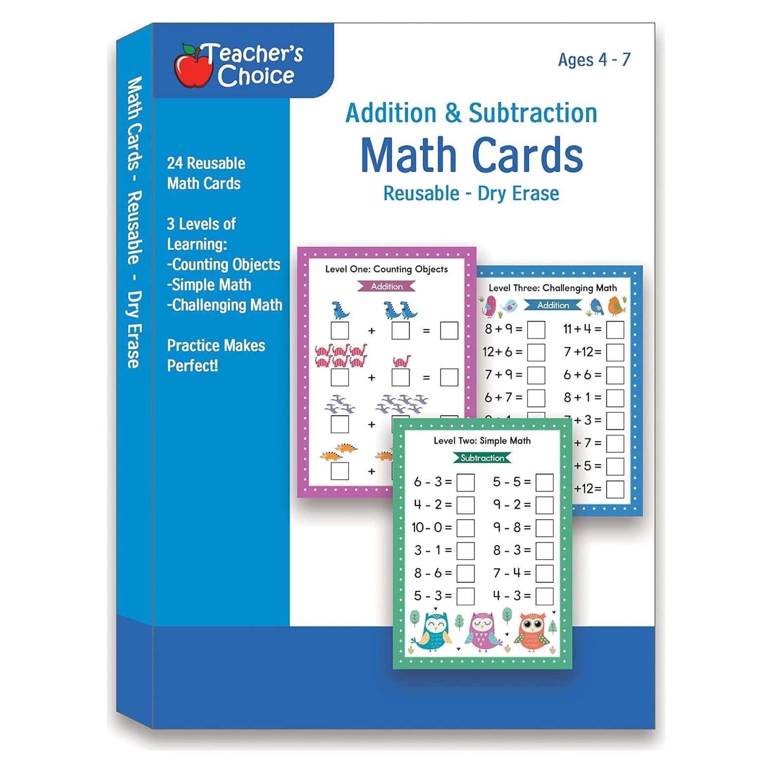 Tarjetas de Borrado en Seco Apostrophe Games - Suma y Resta