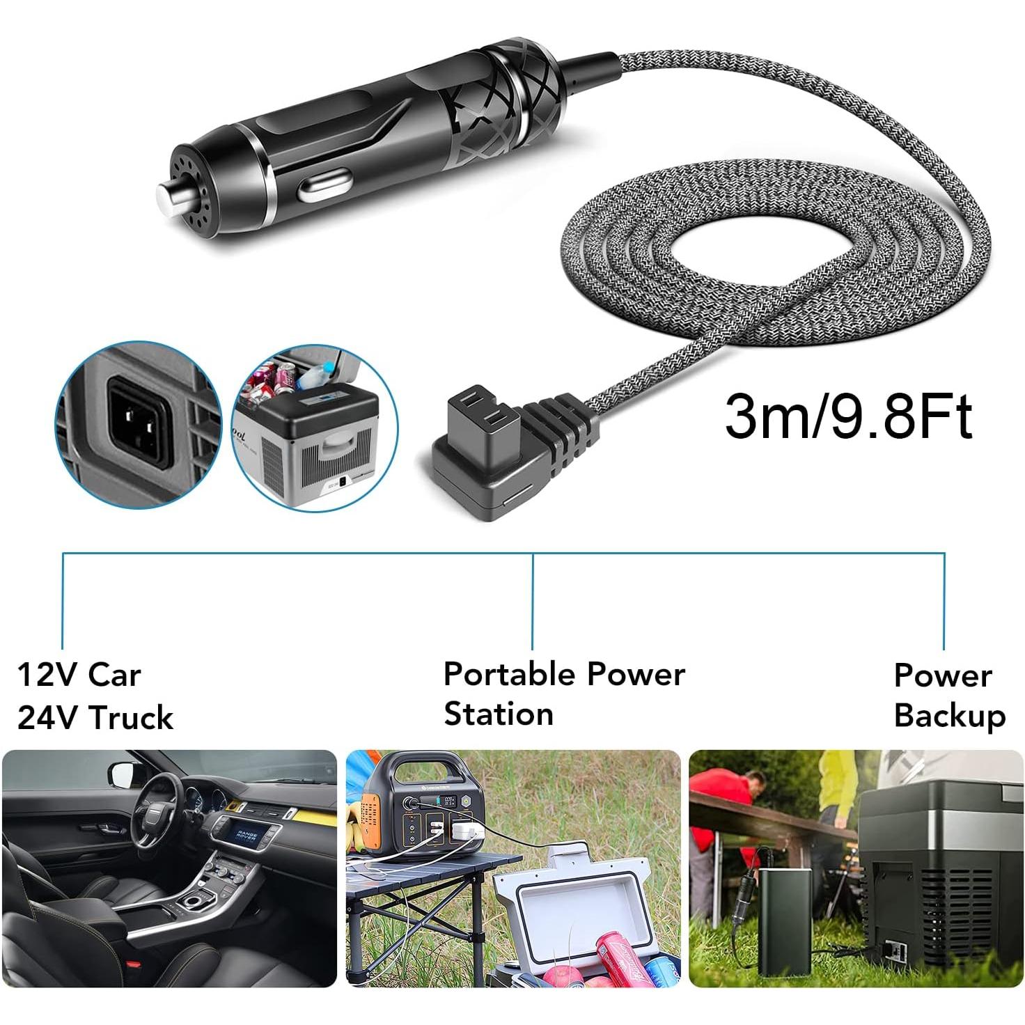 Cable de Alimentación DC 12V/24V TAIFU para Refrigerador de Coche