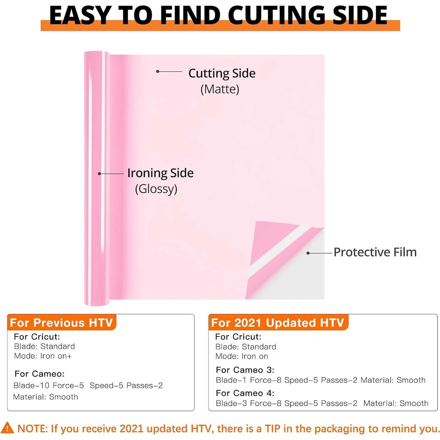 Rollos de Vinilo de Transferencia de Calor HTVRONT Rosa 30.48 cm x 2.44 m