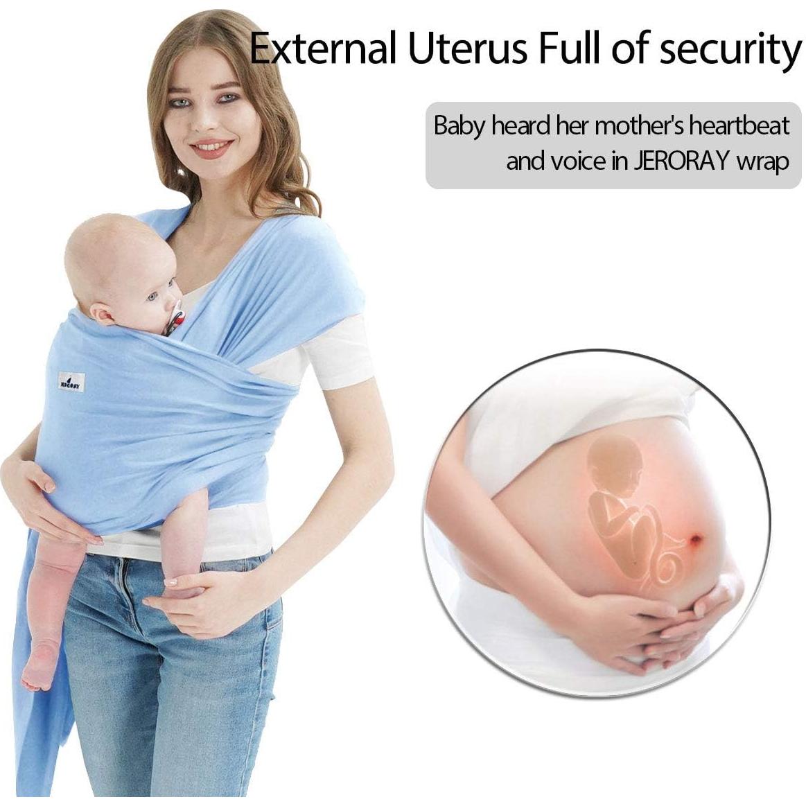 Fular Portabebés Jeroray Azul Bebé, Suave y Transpirable