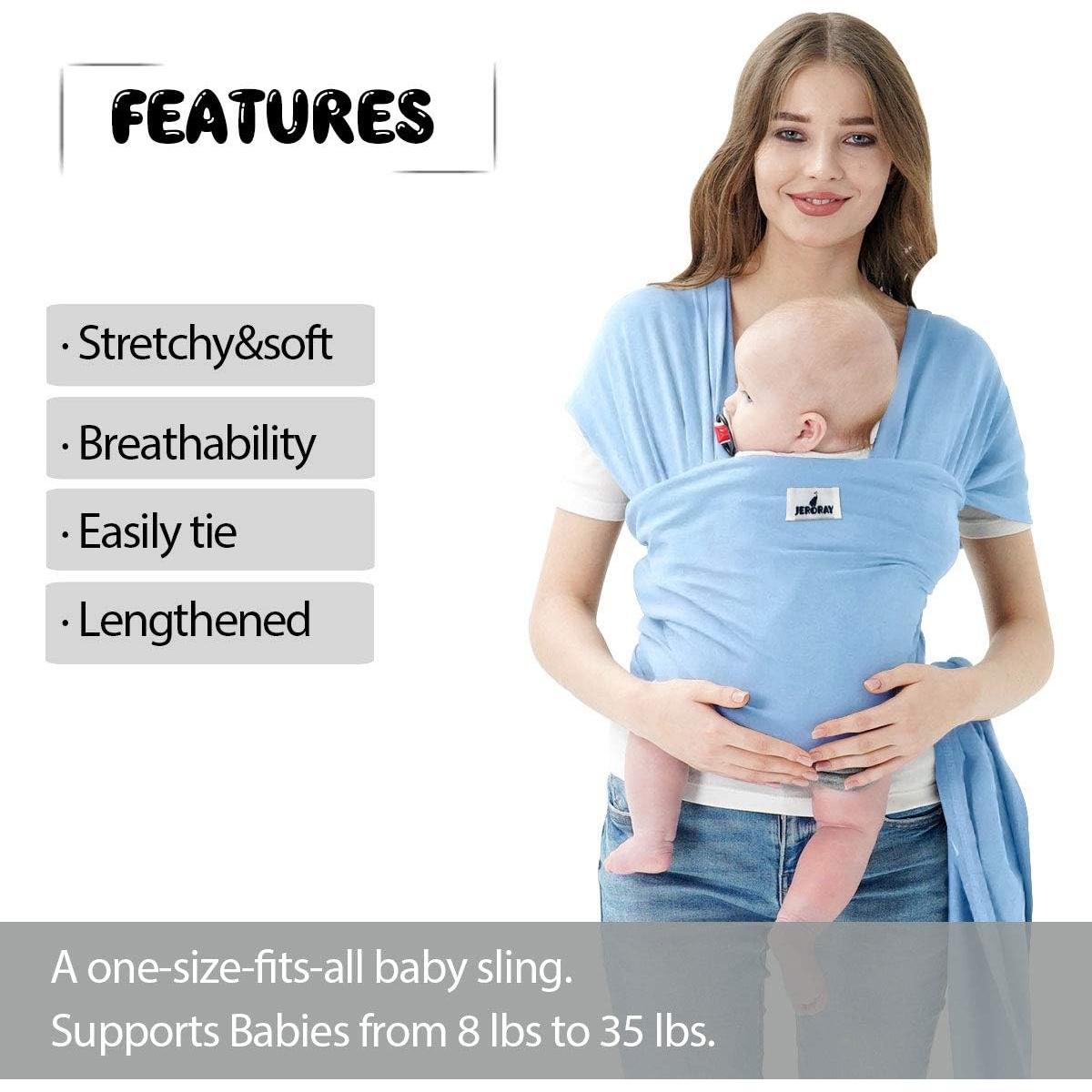 Fular Portabebés Jeroray Azul Bebé, Suave y Transpirable
