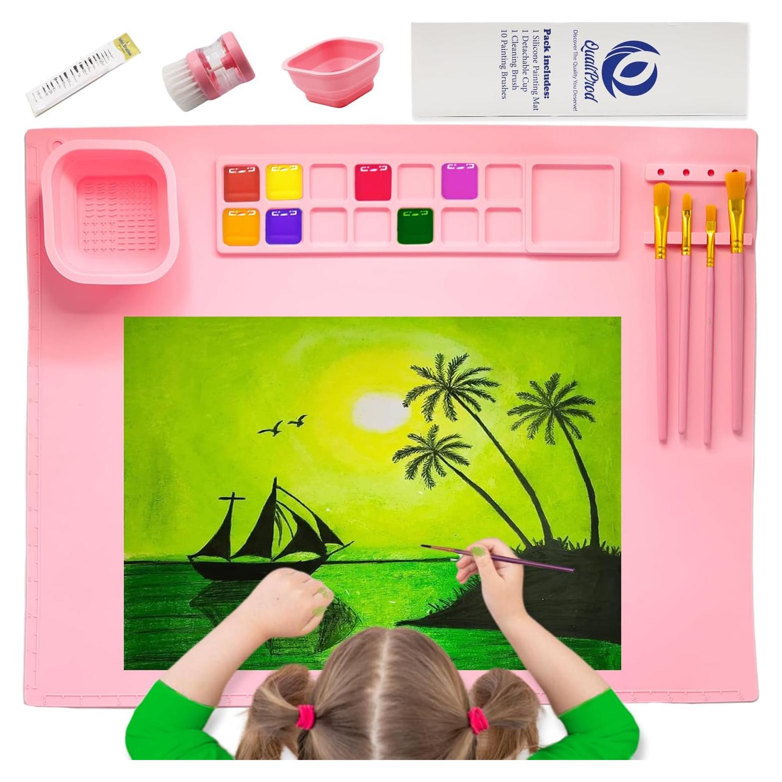 Estera de Pintura de Silicona QualiProd 50.8 x 40.6 cm Rosa