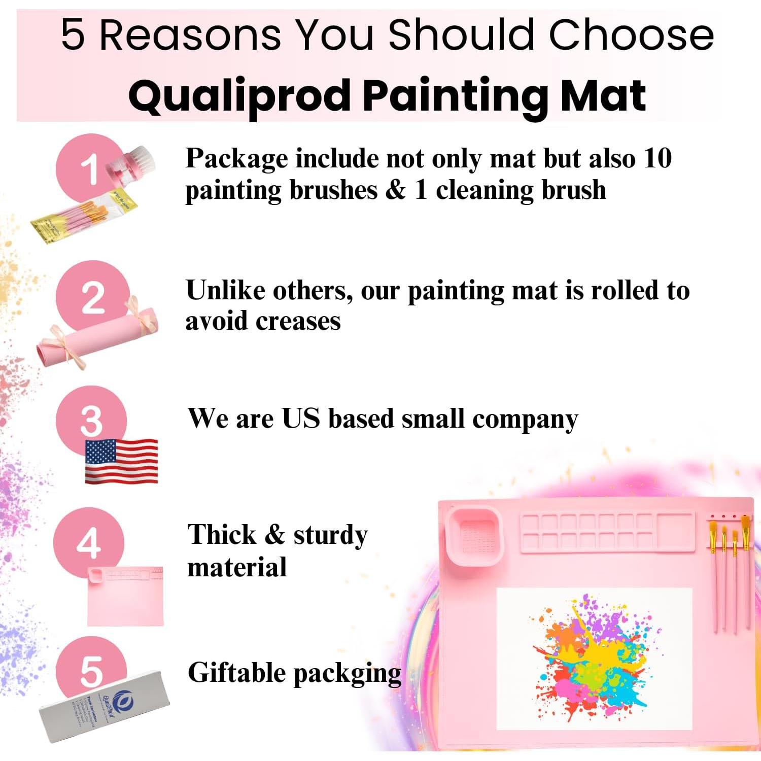 Estera de Pintura de Silicona QualiProd 50.8 x 40.6 cm Rosa