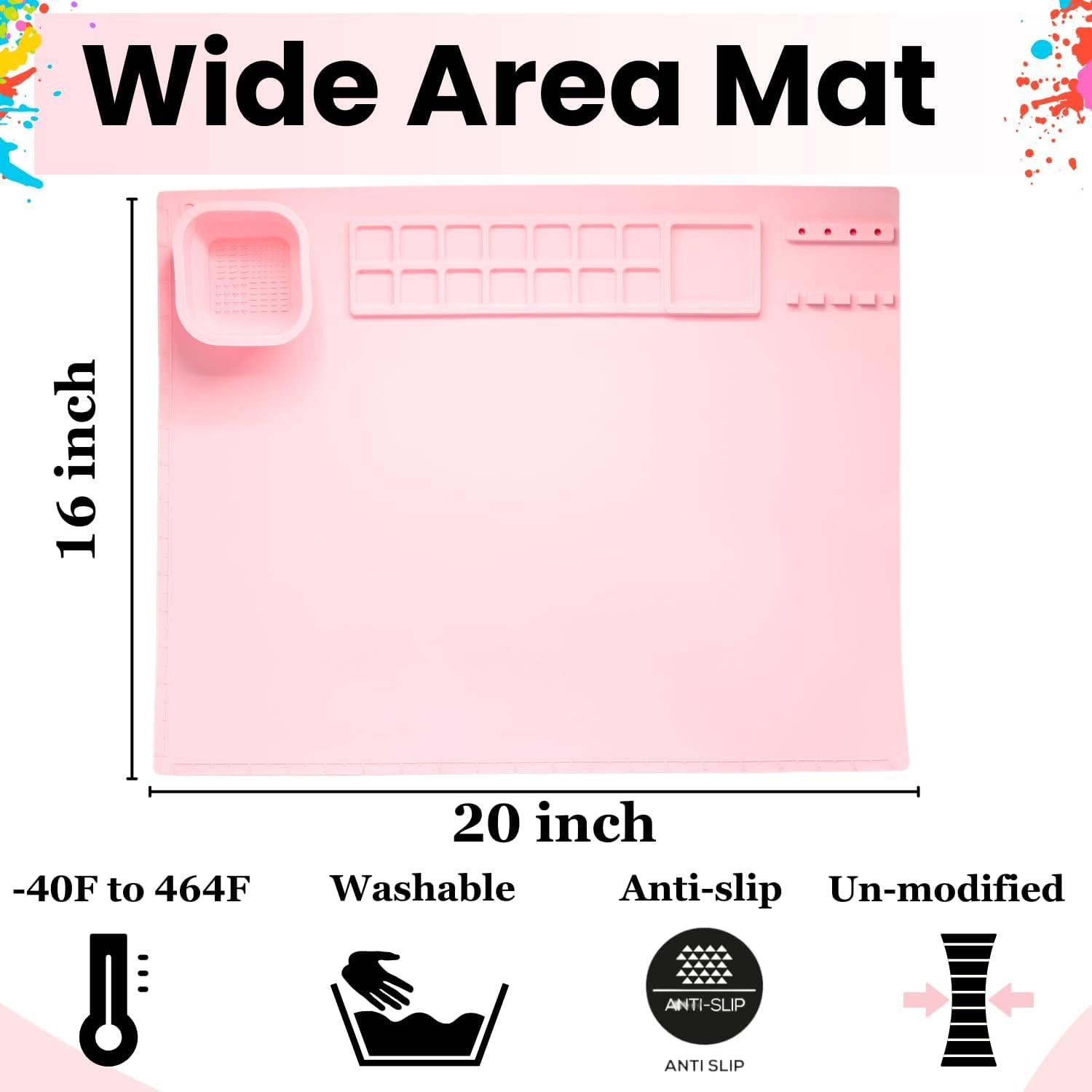 Estera de Pintura de Silicona QualiProd 50.8 x 40.6 cm Rosa