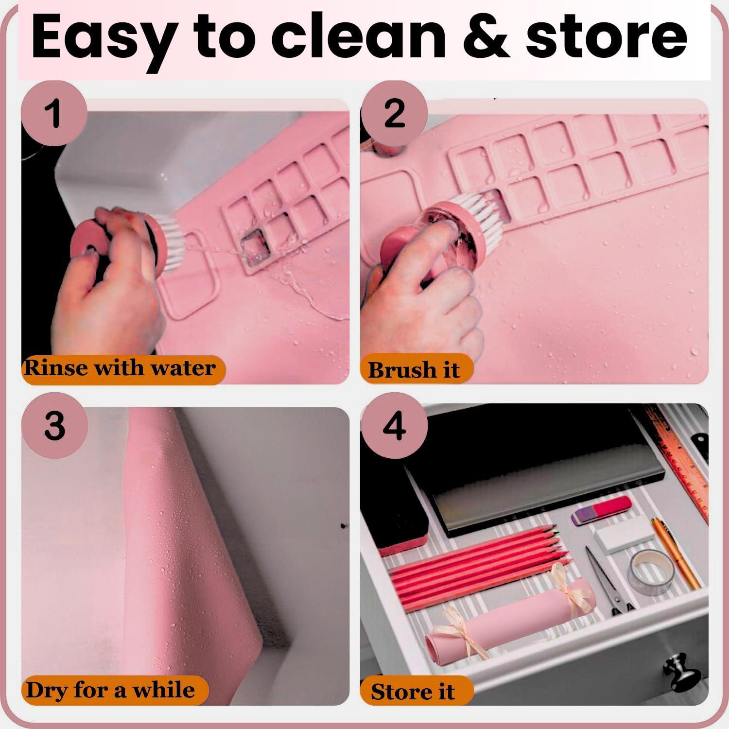 Estera de Pintura de Silicona QualiProd 50.8 x 40.6 cm Rosa