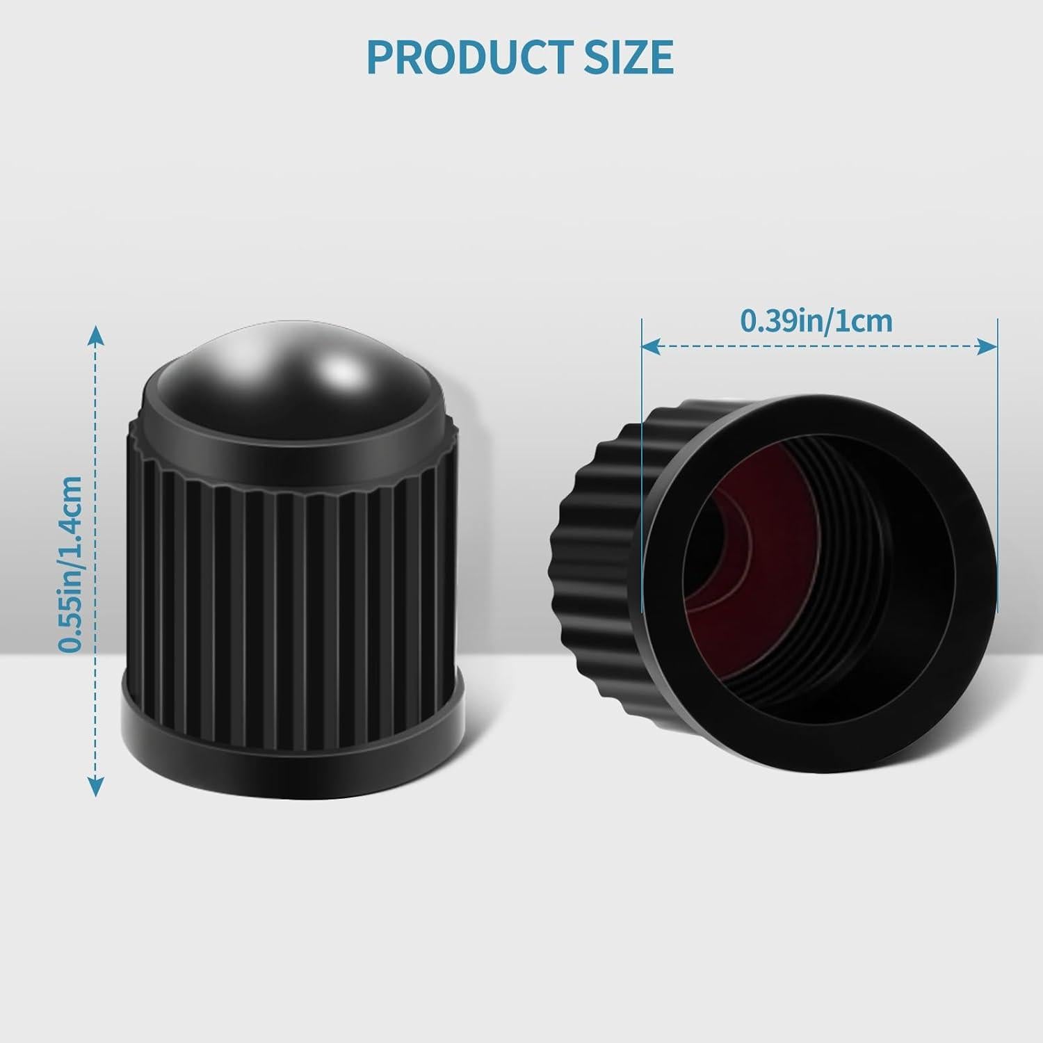 Tapones de Válvula de Neumático SMLBJUTE - 100 Piezas Negros