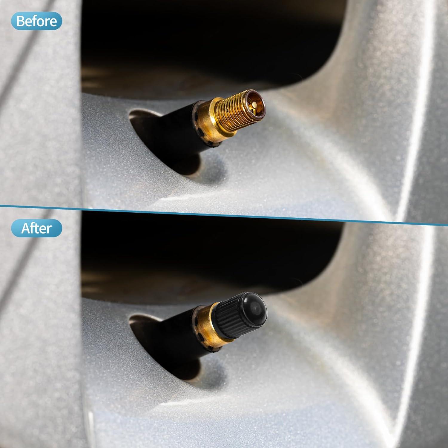 Tapones de Válvula de Neumático SMLBJUTE - 100 Piezas Negros