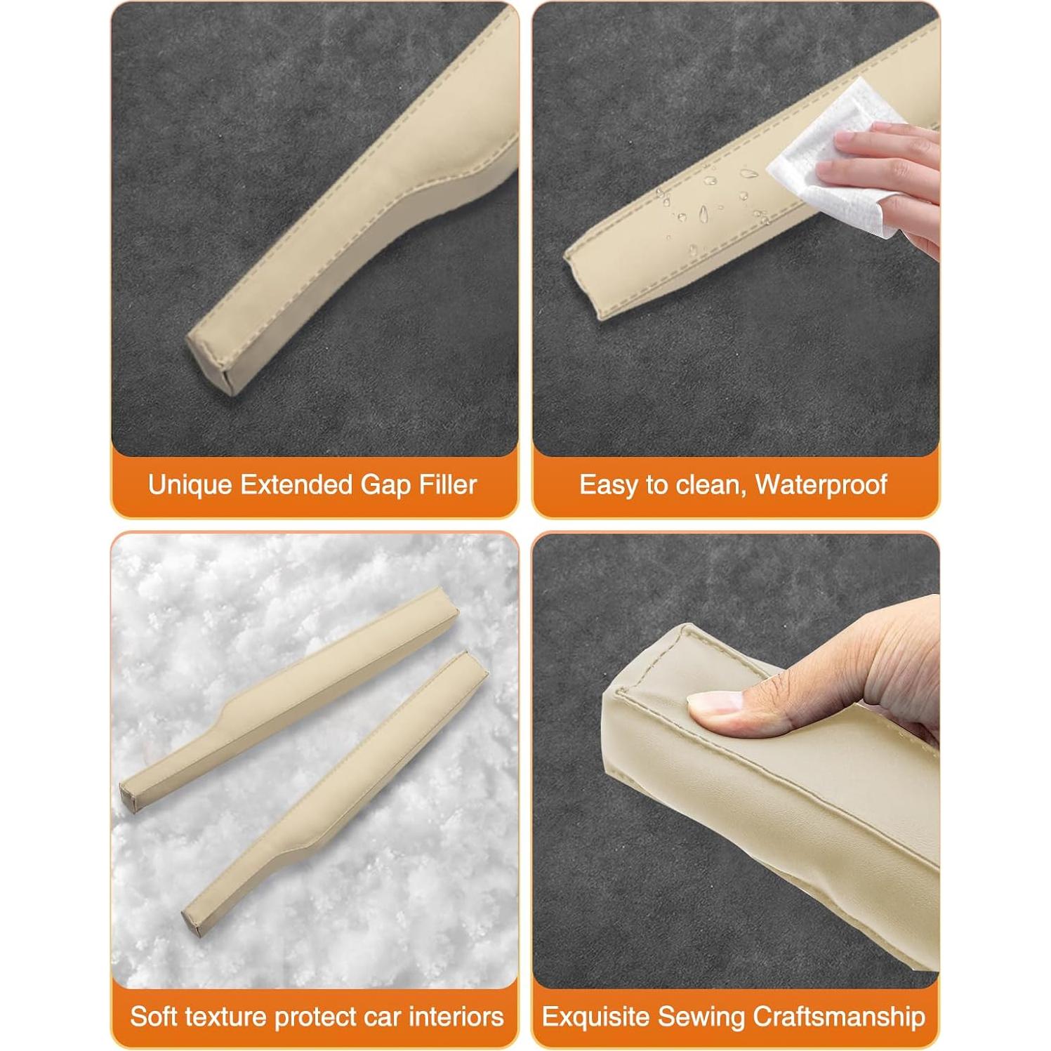 Relleno de Espacio entre Asientos iVaristle Beige 2 Piezas