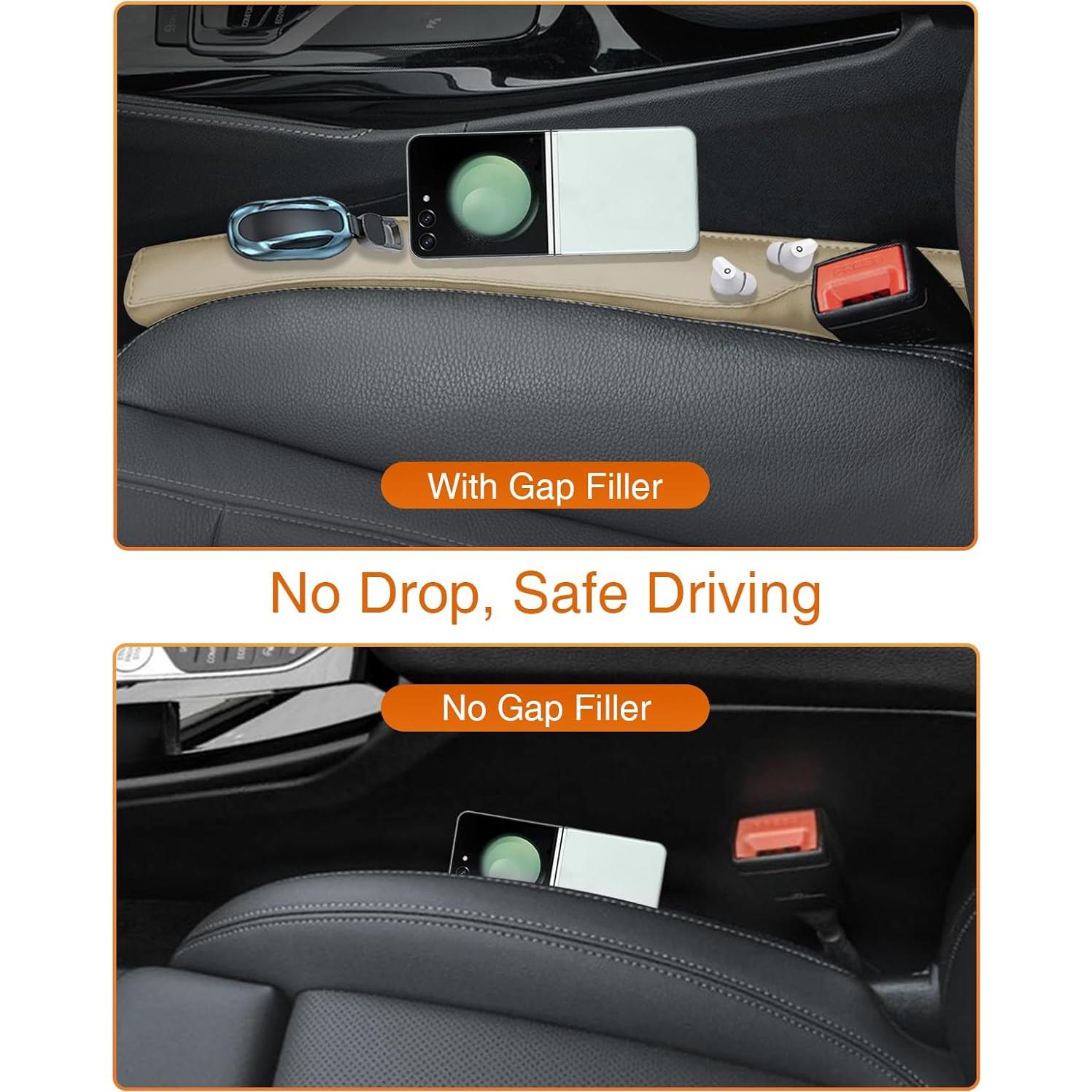 Relleno de Espacio entre Asientos iVaristle Beige 2 Piezas