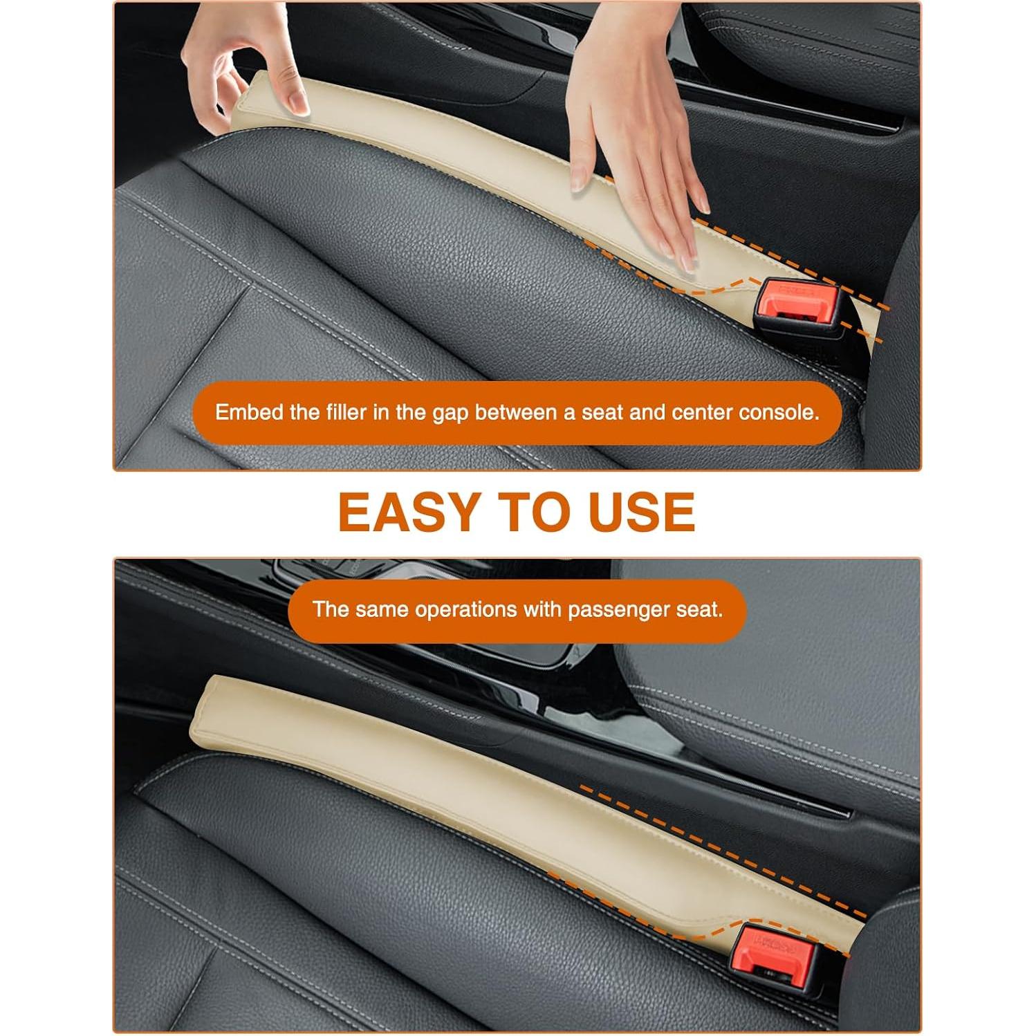 Relleno de Espacio entre Asientos iVaristle Beige 2 Piezas