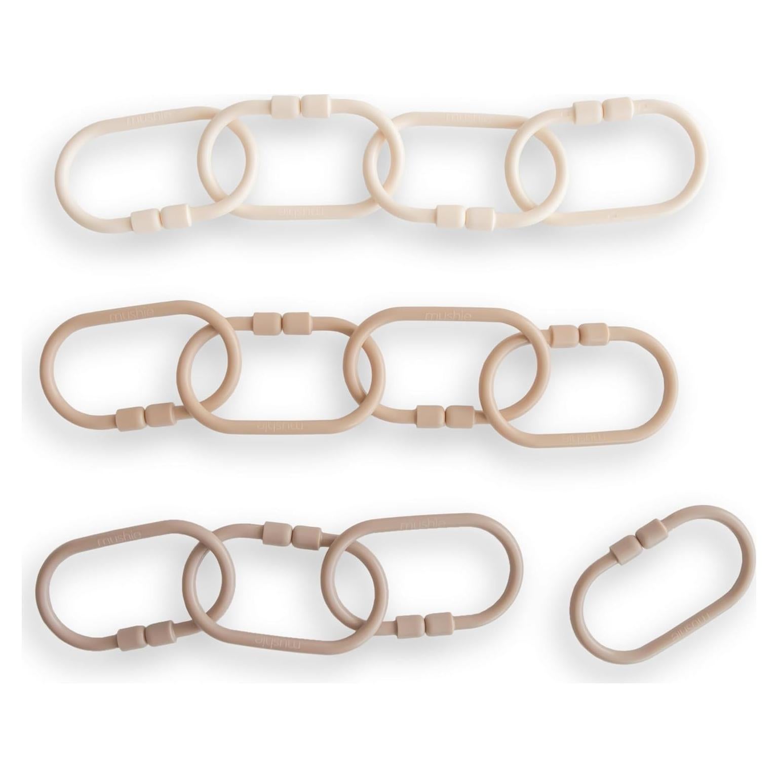 Anillos de Cadena mushie para Bebés - 12 Piezas Multiuso