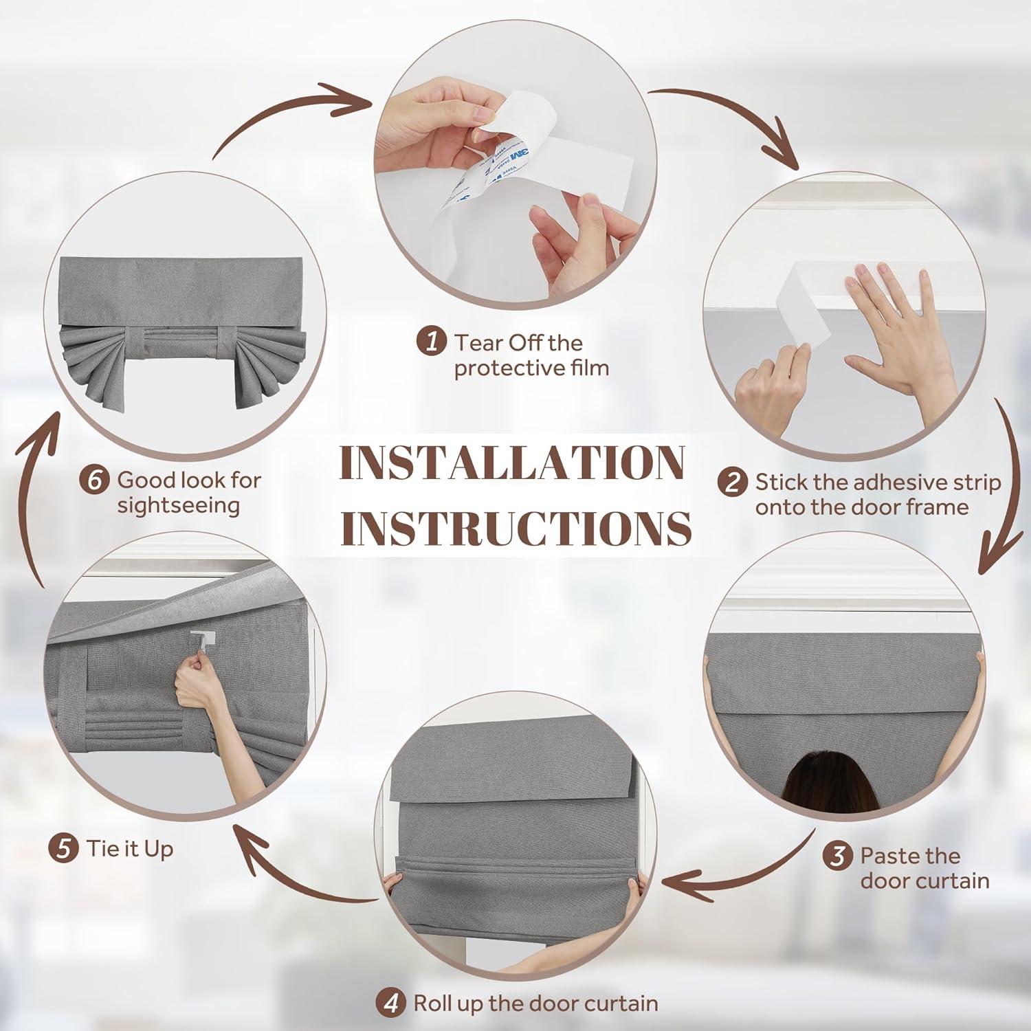 Cortina de Puerta StangH Gris 100% Opaca 66x102 cm