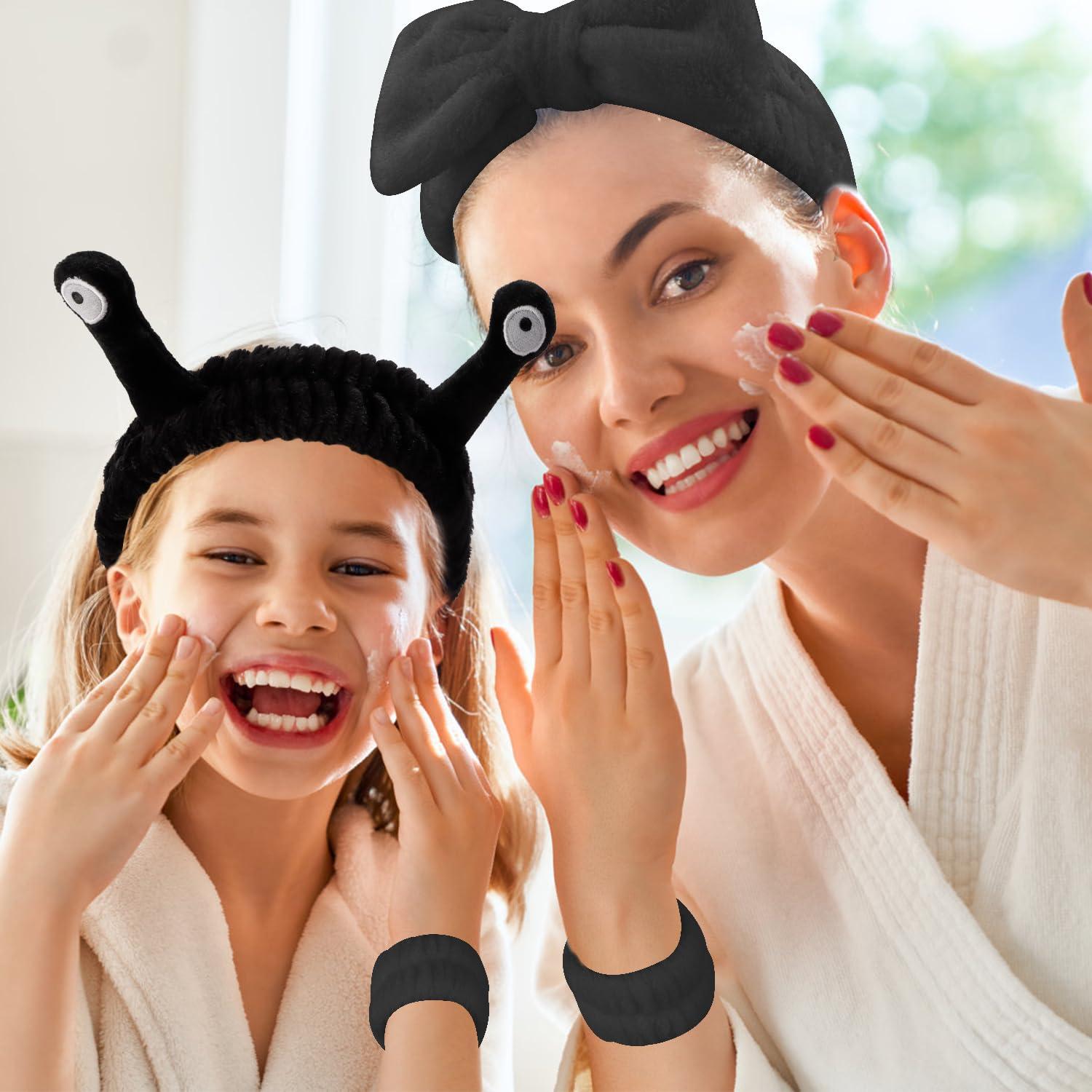 Conjunto Diadema y Pulsera SuPoo Negro para Cuidado Facial