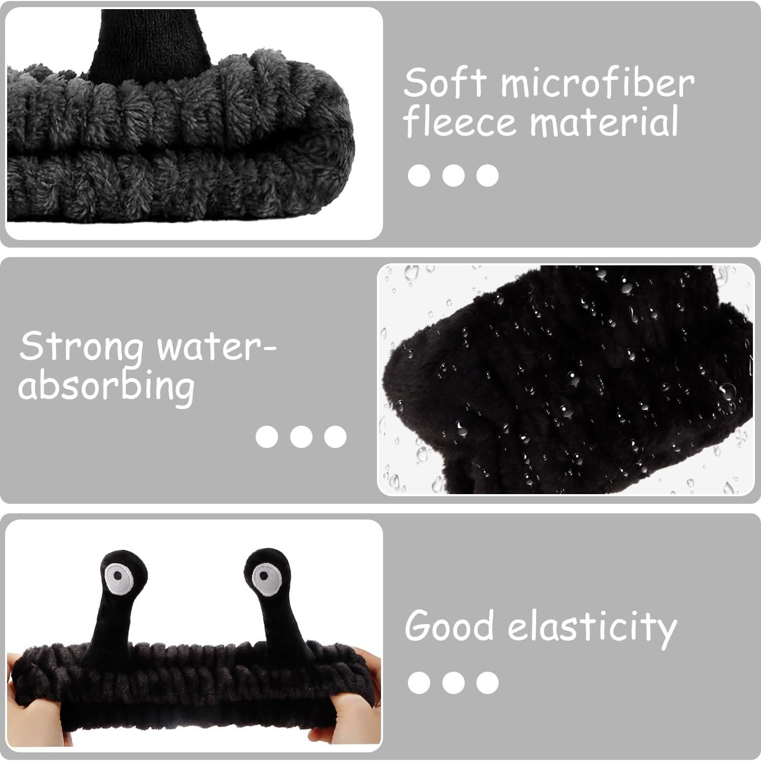 Conjunto Diadema y Pulsera SuPoo Negro para Cuidado Facial