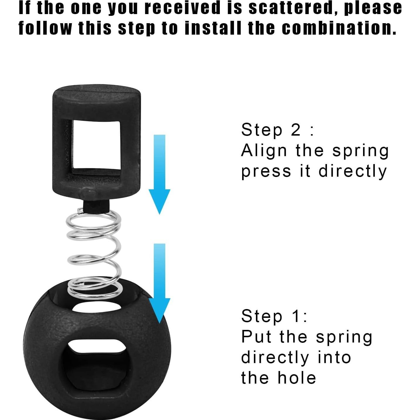 Cierres de Cuerda Ajustables Hysagtek 100 Pcs Plástico Negro