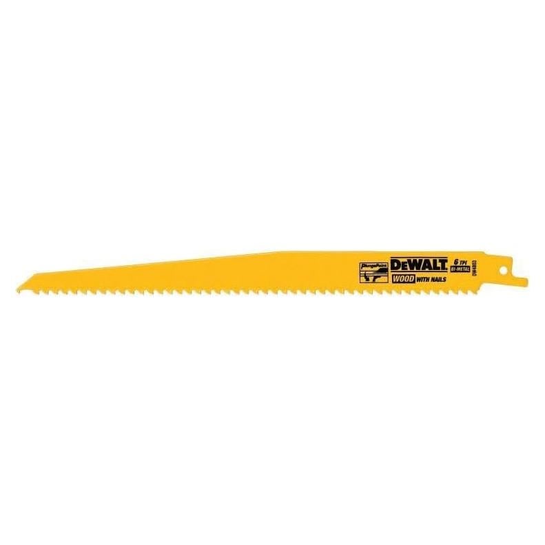 Hojas de Sierra Recíproca DEWALT DW4803 Bi-Metal 22.86 cm 6-TPI