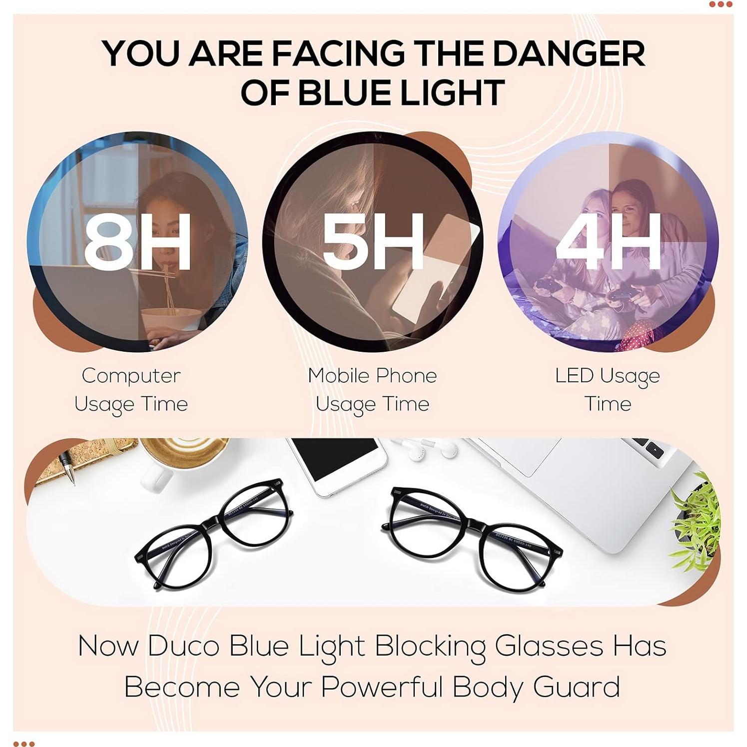 Gafas bloqueadoras de luz azul DUCO para computadora y juegos