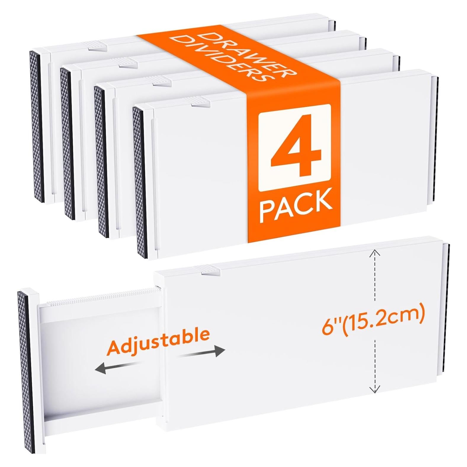 Divisores de Cajón Ajustables Lifewit 4 Piezas 15.24 cm