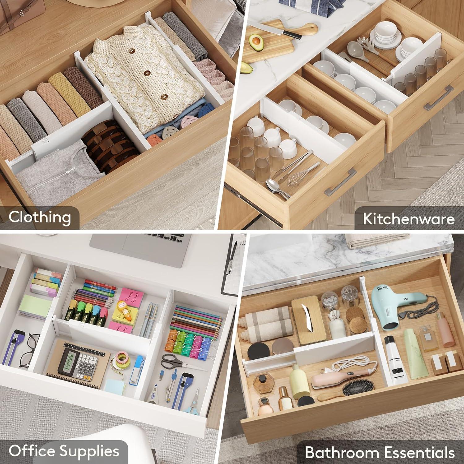 Divisores de Cajón Ajustables Lifewit 4 Piezas 15.24 cm