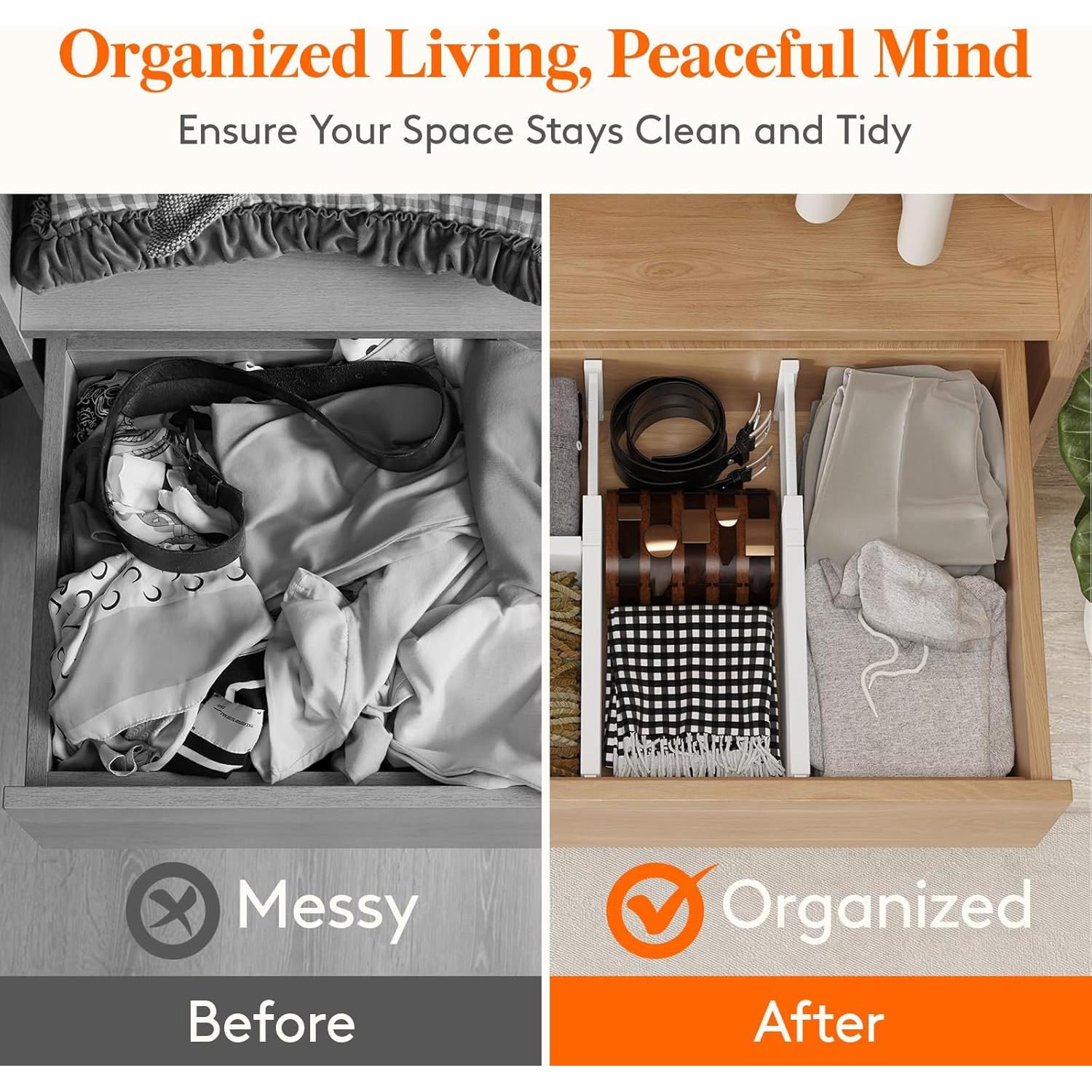 Divisores de Cajón Ajustables Lifewit 4 Piezas 15.24 cm