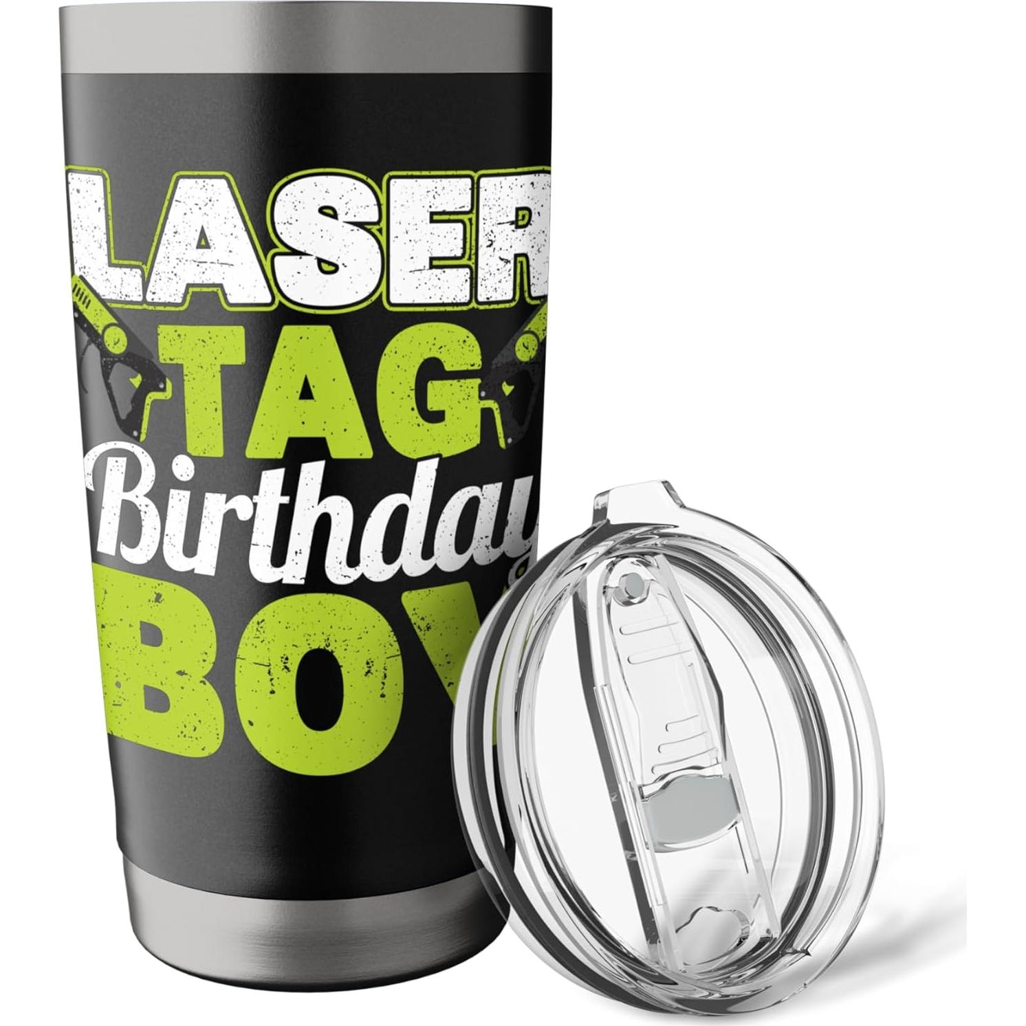 Vaso Aislado de Acero Inoxidable 20 oz Negro Laser Tag