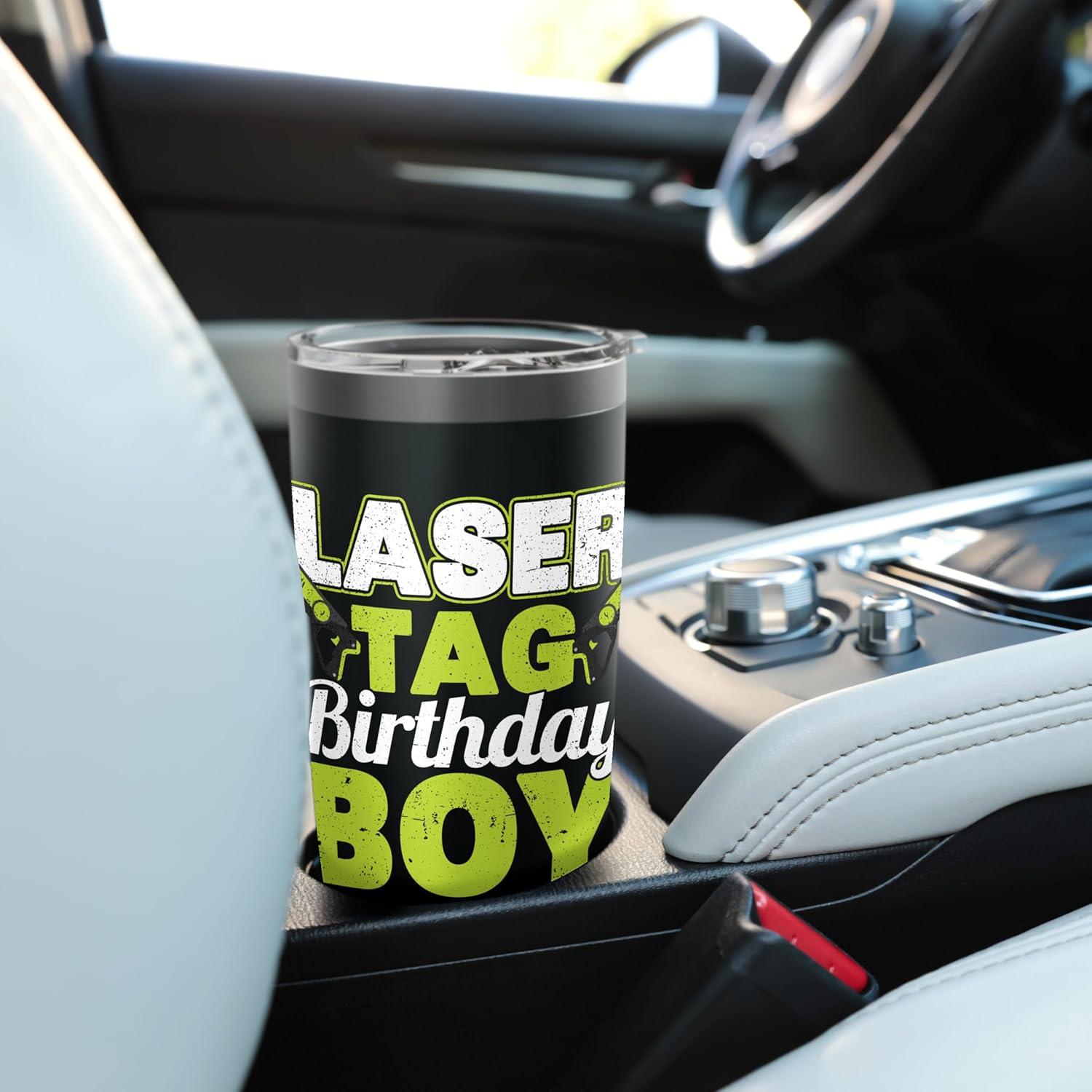 Vaso Aislado de Acero Inoxidable 20 oz Negro Laser Tag