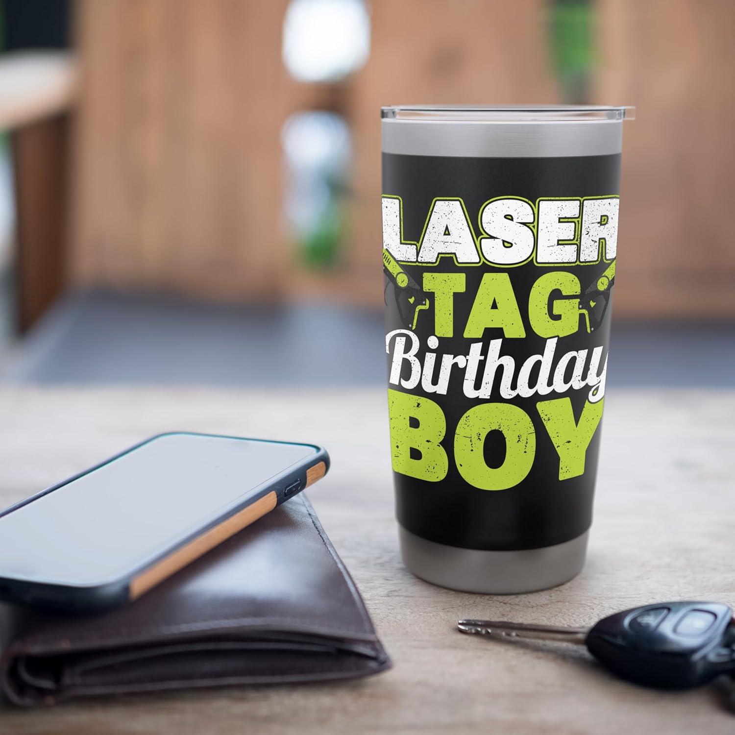 Vaso Aislado de Acero Inoxidable 20 oz Negro Laser Tag