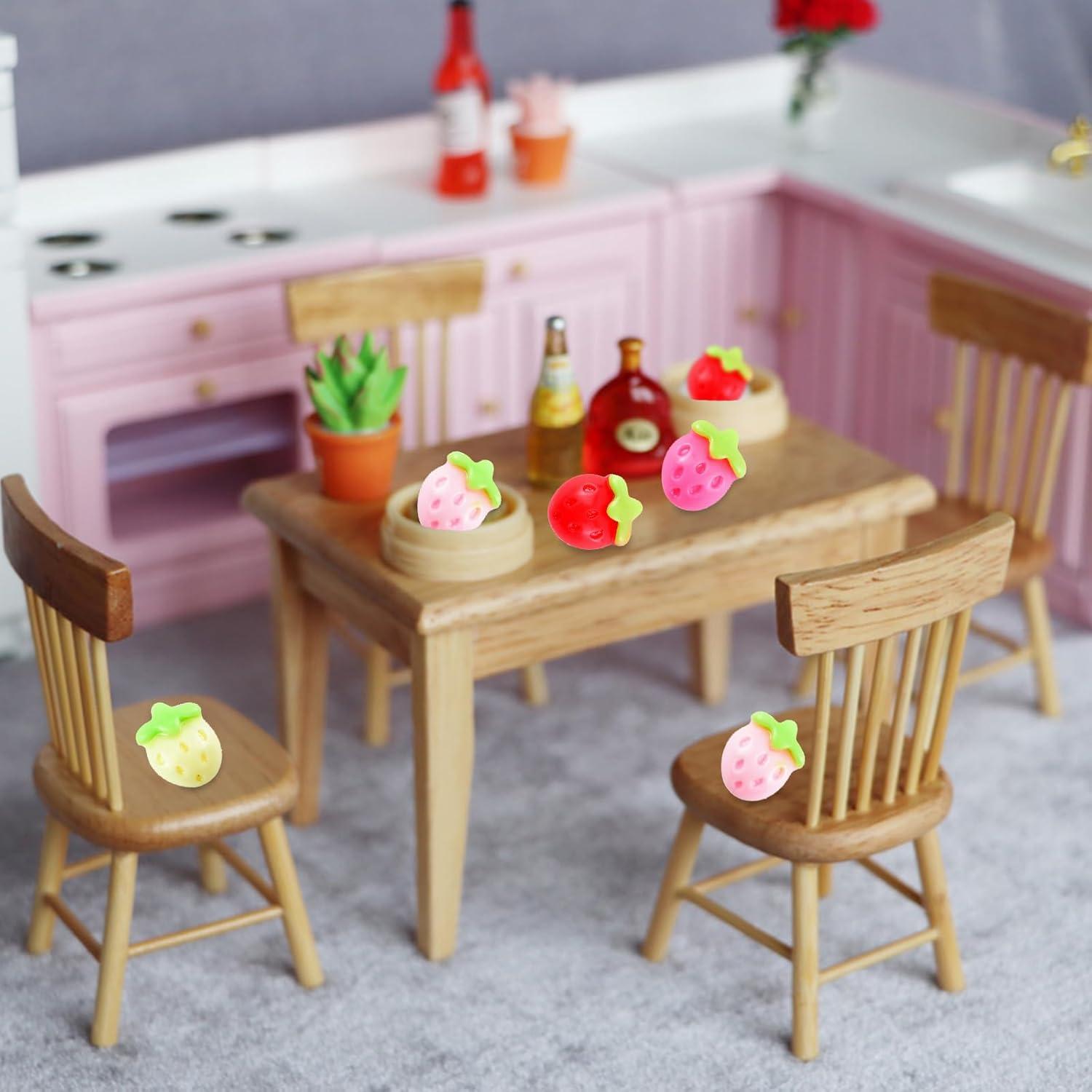 100 Mini Fresas de Resina Coloridas para Manualidades - HOMICO