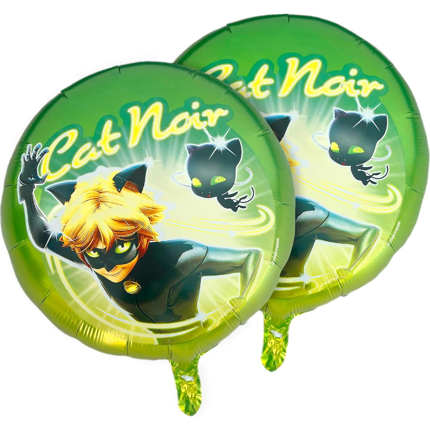 Paquete de 2 Globos de Helio Foil Cat Noir 50.8 cm - Miraculous