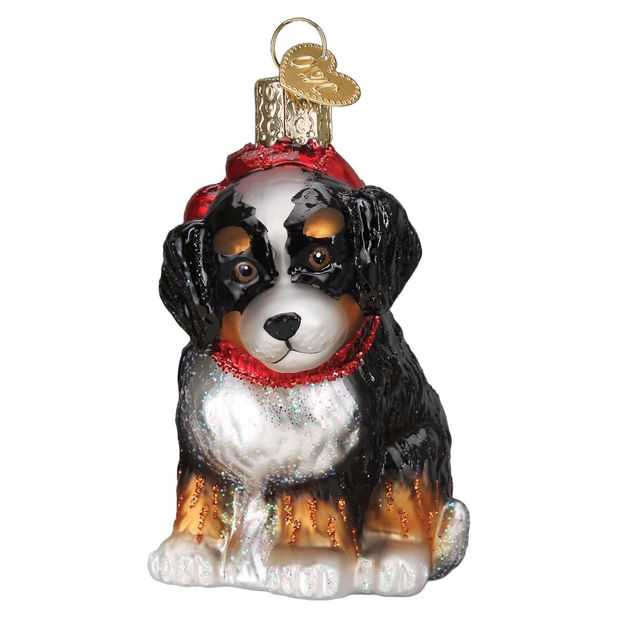 Adorno de Vidrio Soplado Cachorro Bernedoodle Old World Christmas