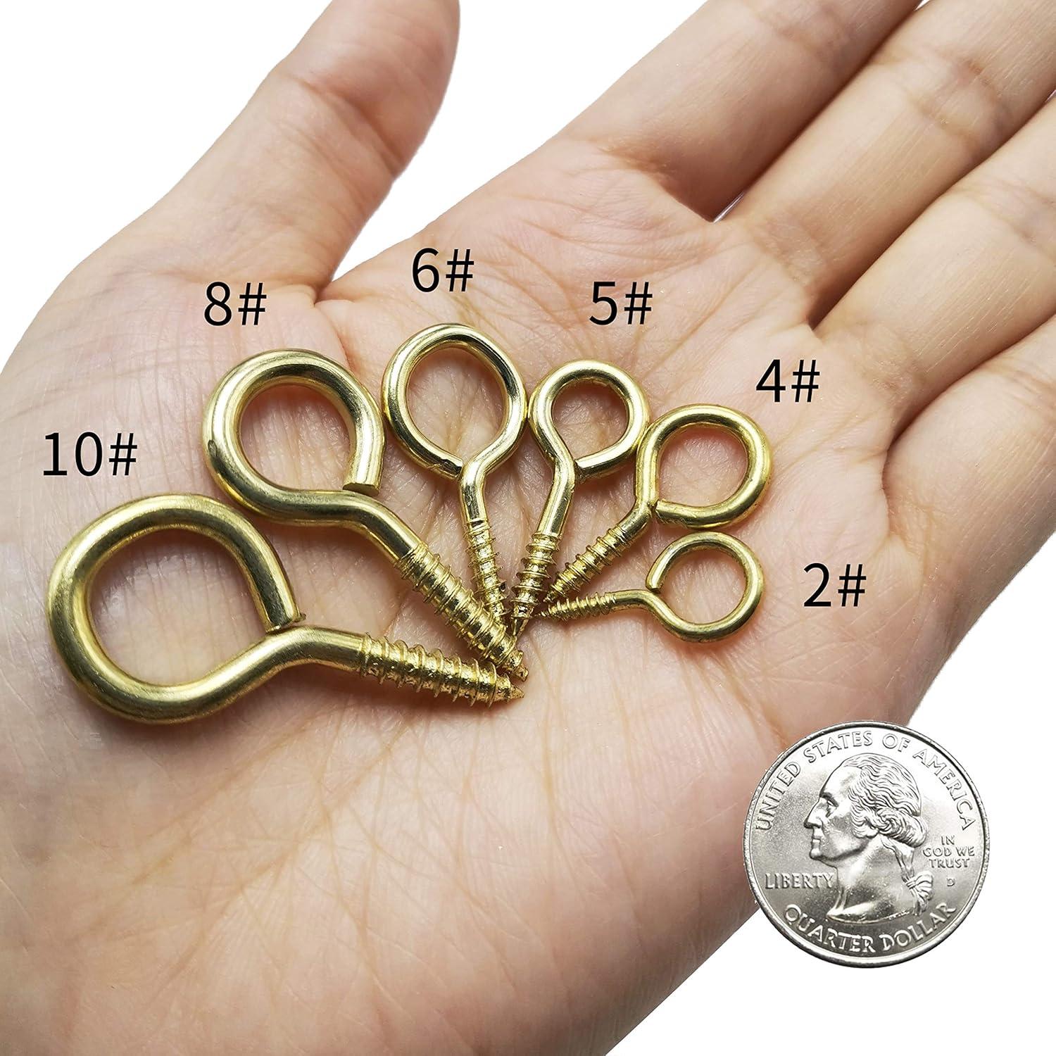 Kit de Ojos de Tornillo Dorados ECKJ 100 Piezas 6 Tamaños