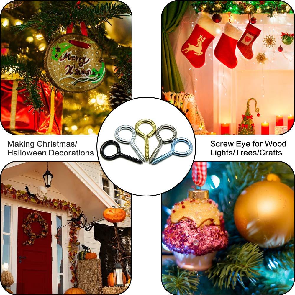 Kit de Ojos de Tornillo Dorados ECKJ 100 Piezas 6 Tamaños