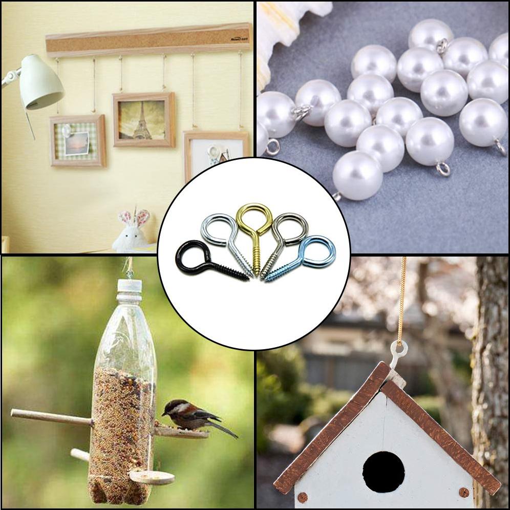 Kit de Ojos de Tornillo Dorados ECKJ 100 Piezas 6 Tamaños