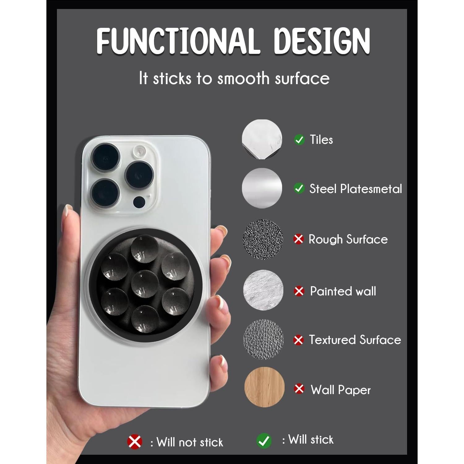 Soporte para teléfono magnético On The Grip - Negro, manos libres