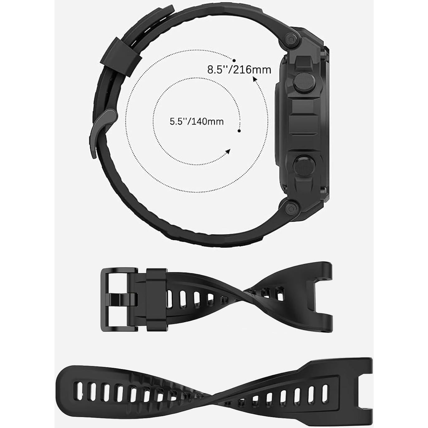 Paquete de 2 bandas de silicona impermeables para Amazfit T-Rex Pro