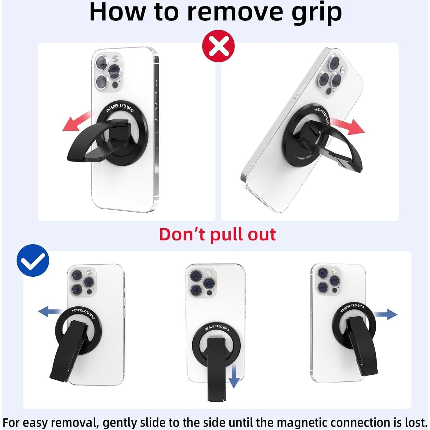 Soporte Magnético para Teléfono Respected Bro con Correa de Silicona