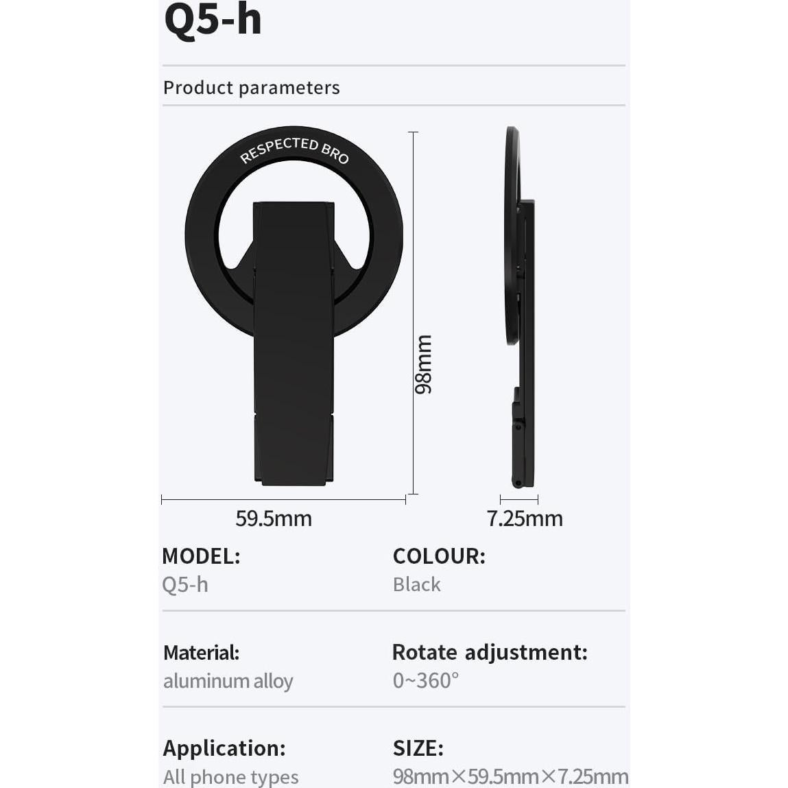 Soporte Magnético para Teléfono Respected Bro con Correa de Silicona